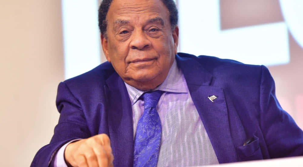 Andrew Young, purple suit, tie, SD Desktop Wallpaper