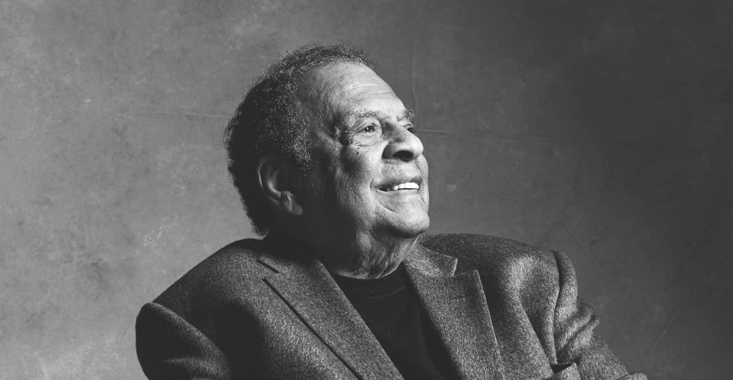 Andrew Young, black and white portrait, elderly man, HD Desktop Wallpaper
