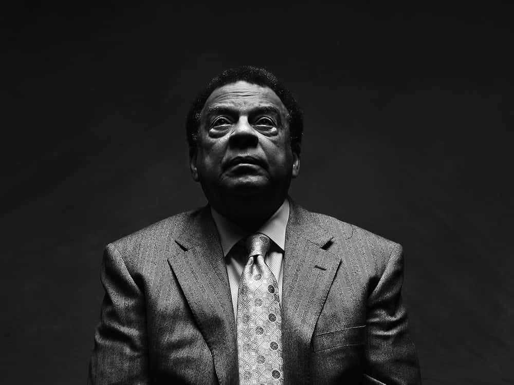Andrew Young, black and white portrait, suit, SD Desktop Wallpaper