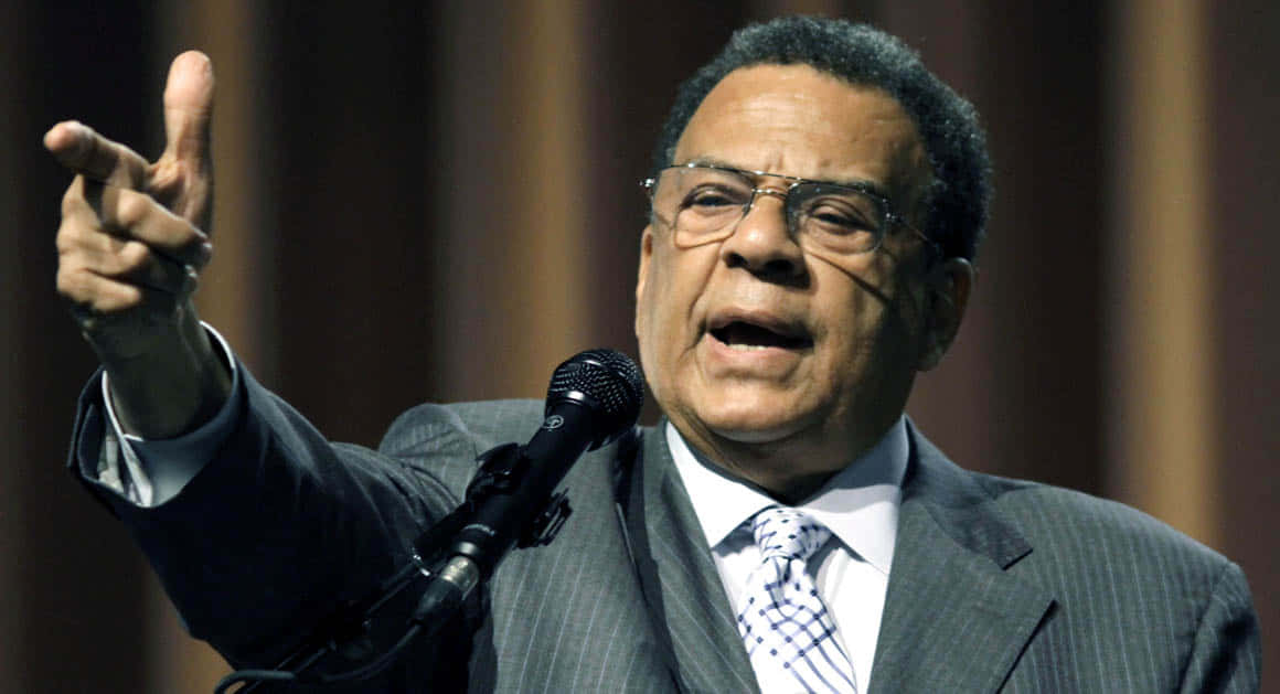 Andrew Young, pinstripe suit, glasses, SD Desktop Wallpaper