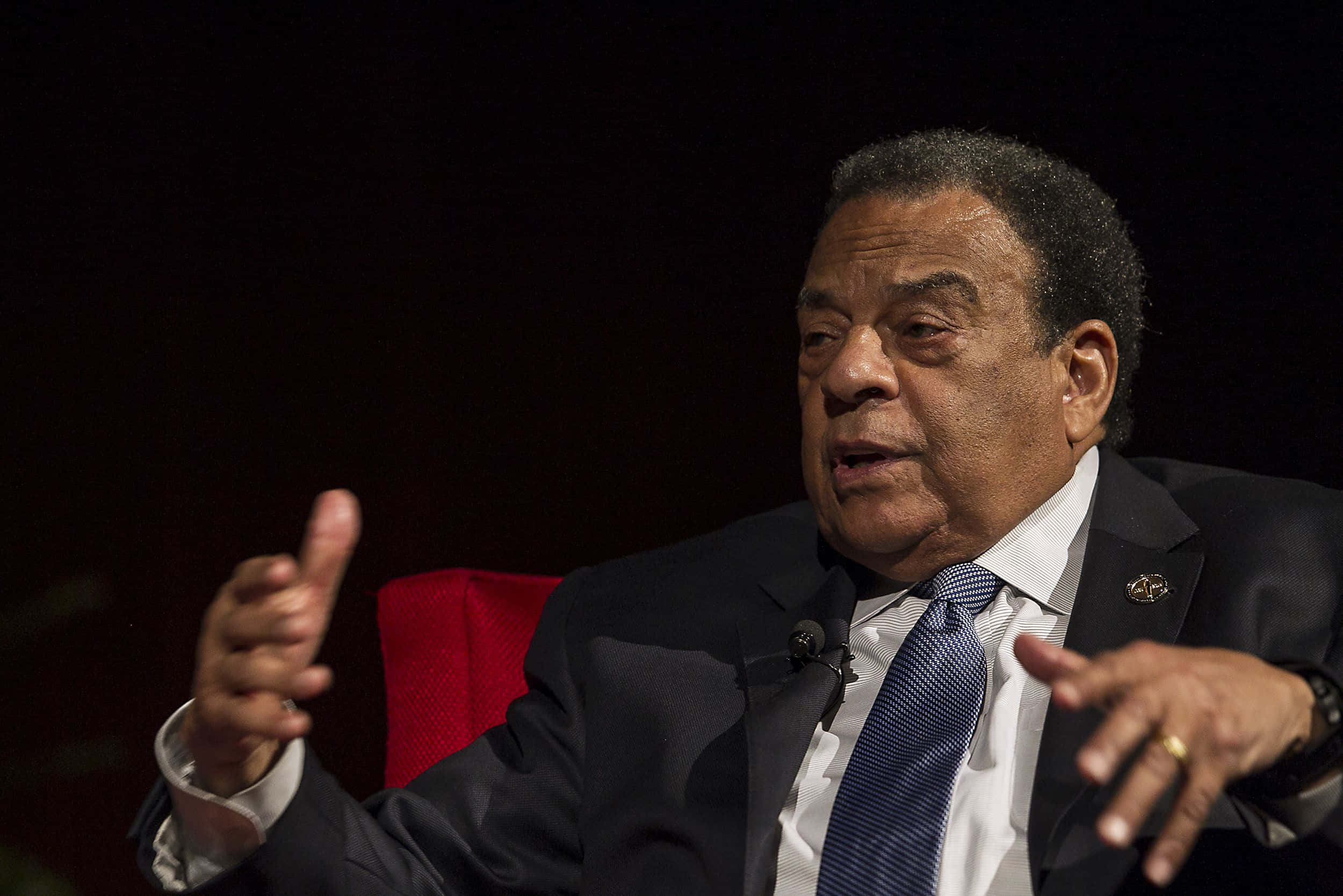 Andrew Young, dark suit, blue tie, Full HD Desktop Wallpaper