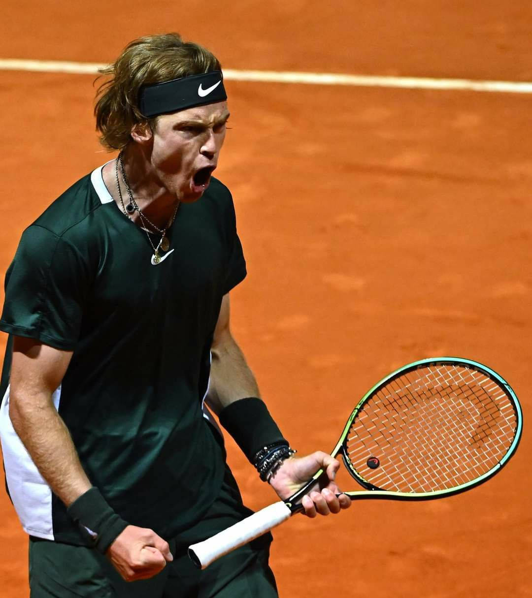 Andrey Rublev, tennis player, clay court, SD Phone Wallpaper
