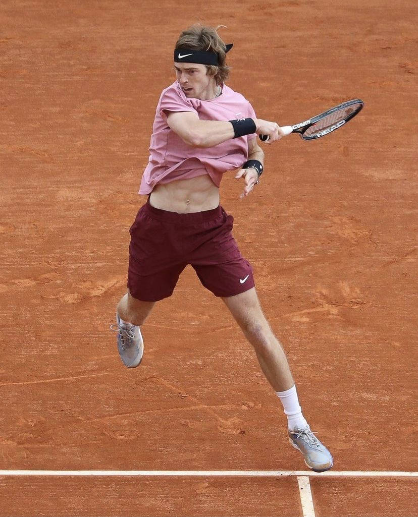 Andrey Rublev, tennis player, clay court, SD Phone Wallpaper
