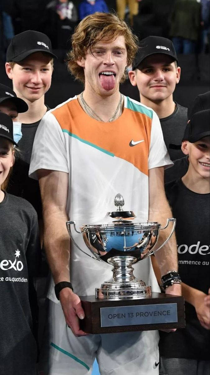 Andrey Rublev, trophy, silver, SD Phone Wallpaper