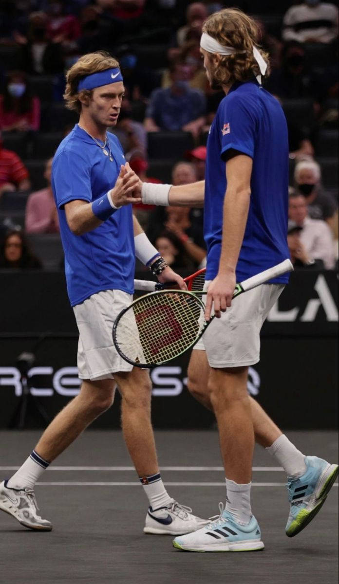 Andrey Rublev, blue shirts, hard court, SD Phone Wallpaper