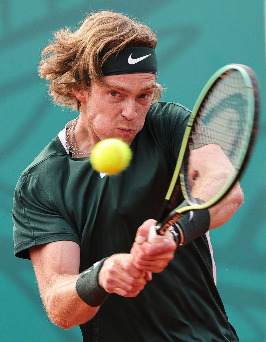 Andrey Rublev, tennis player, yellow ball, SD Phone Wallpaper
