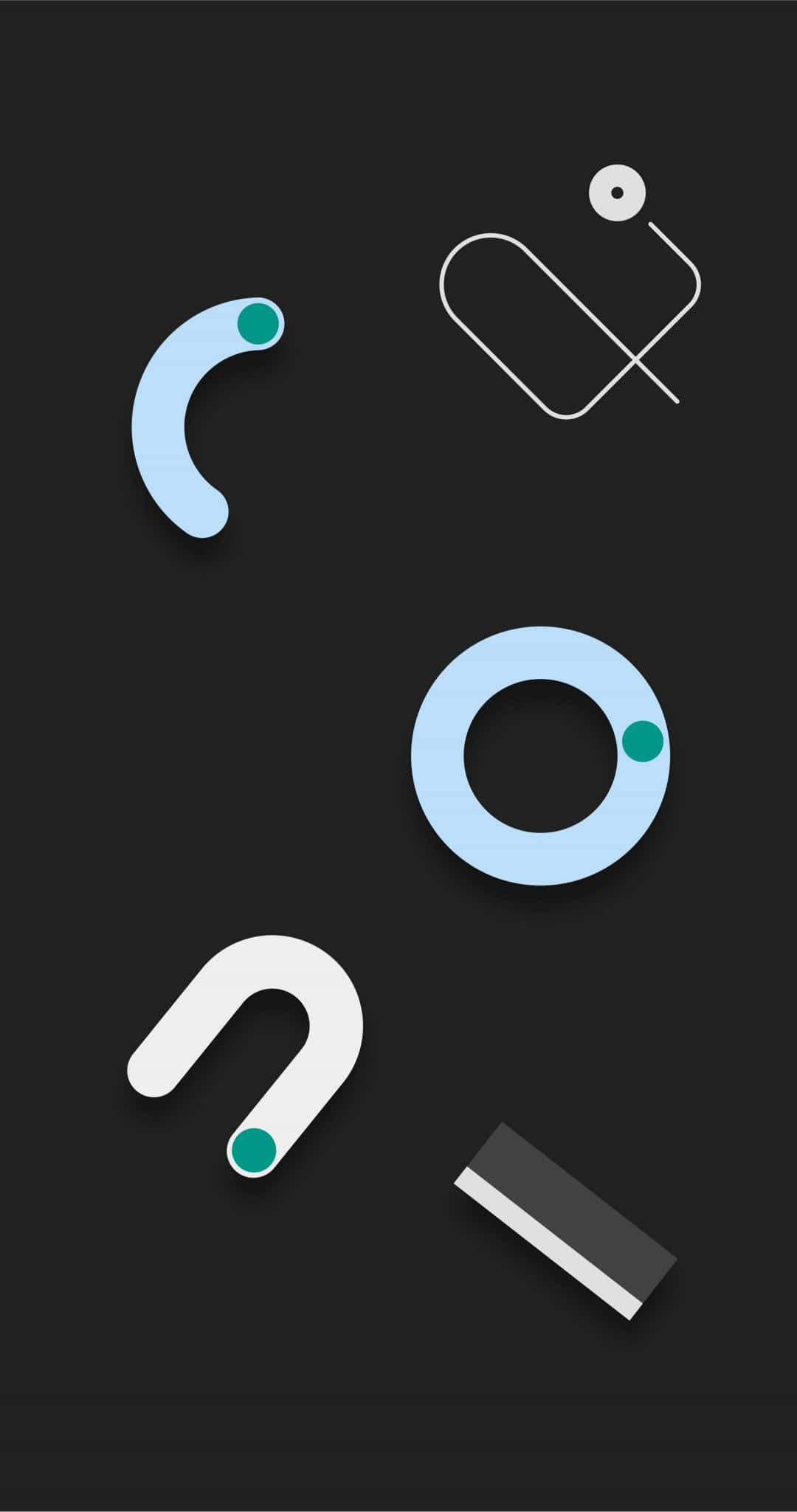 Android 10, black background, soft blue, Full HD Phone Wallpaper
