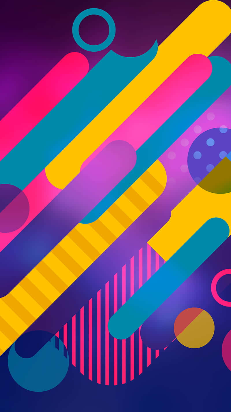 Android 10, neon colors, geometric shapes, HD Phone Wallpaper