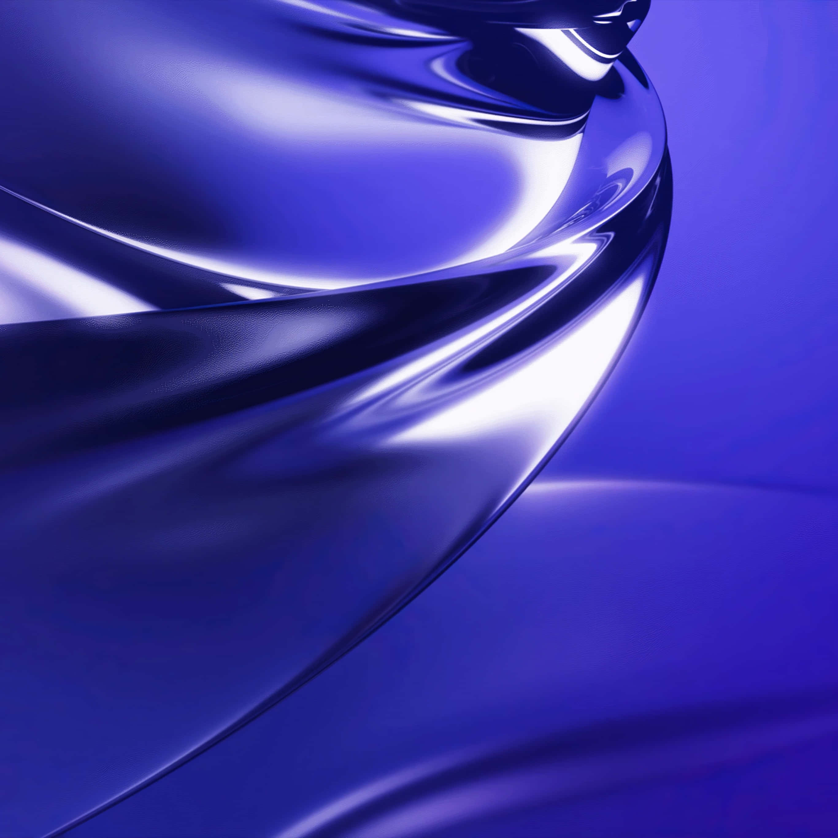 Android 10, metallic blue, glossy highlights, 2K Desktop Wallpaper