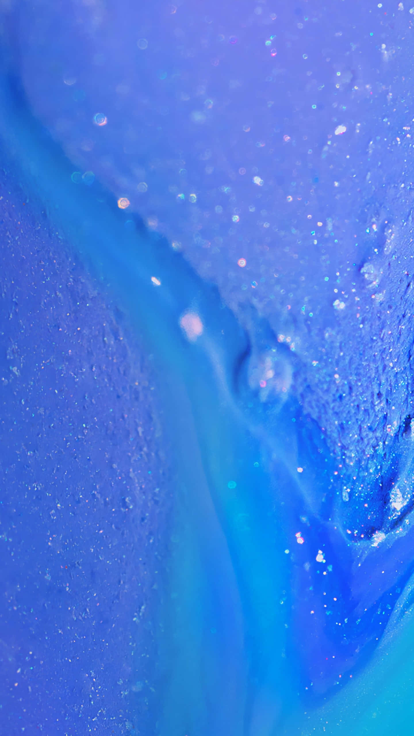 Android 10, vibrant blue, glittering particles, 2K Phone Wallpaper