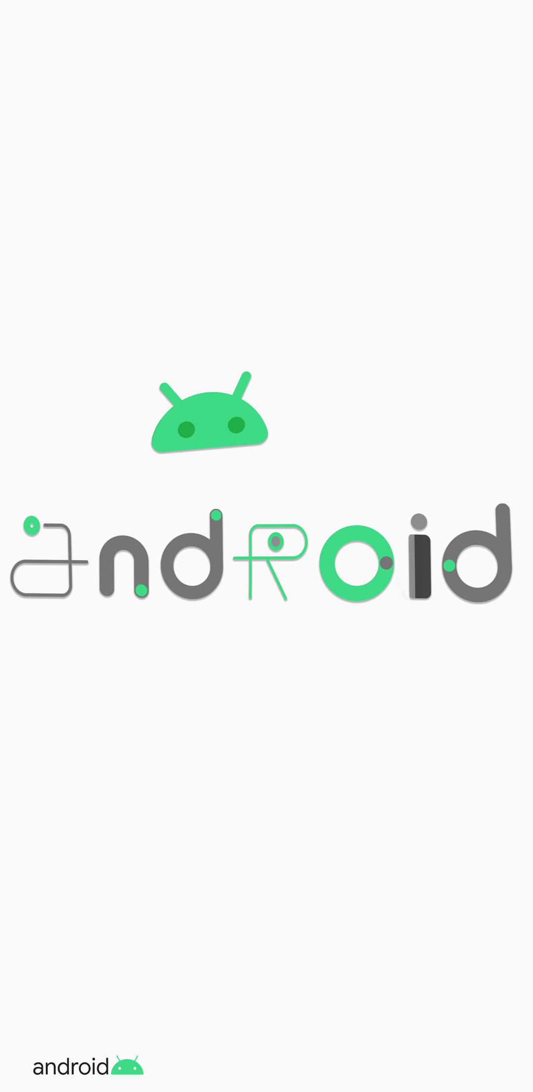 Android 10, green robot icon, gray and green text, Full HD Phone Wallpaper