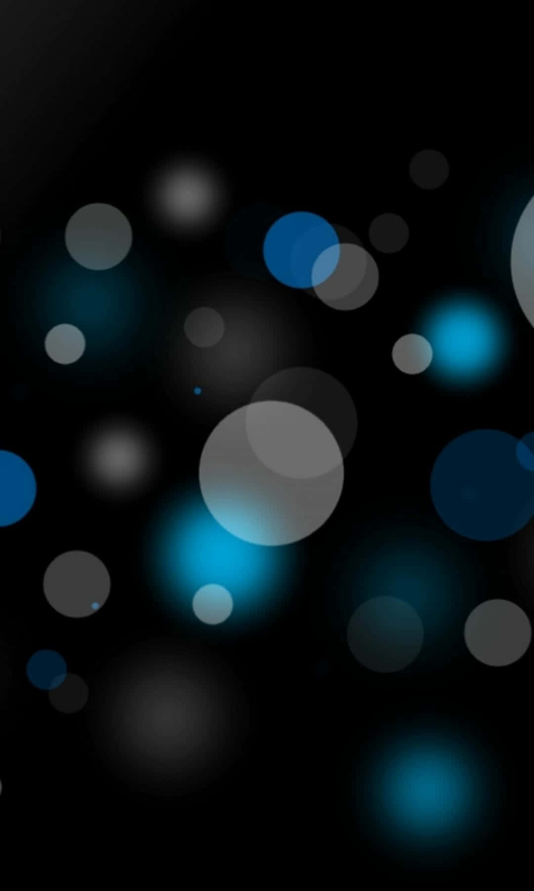 Android 10, blue and white circles, black background, HD Phone Wallpaper