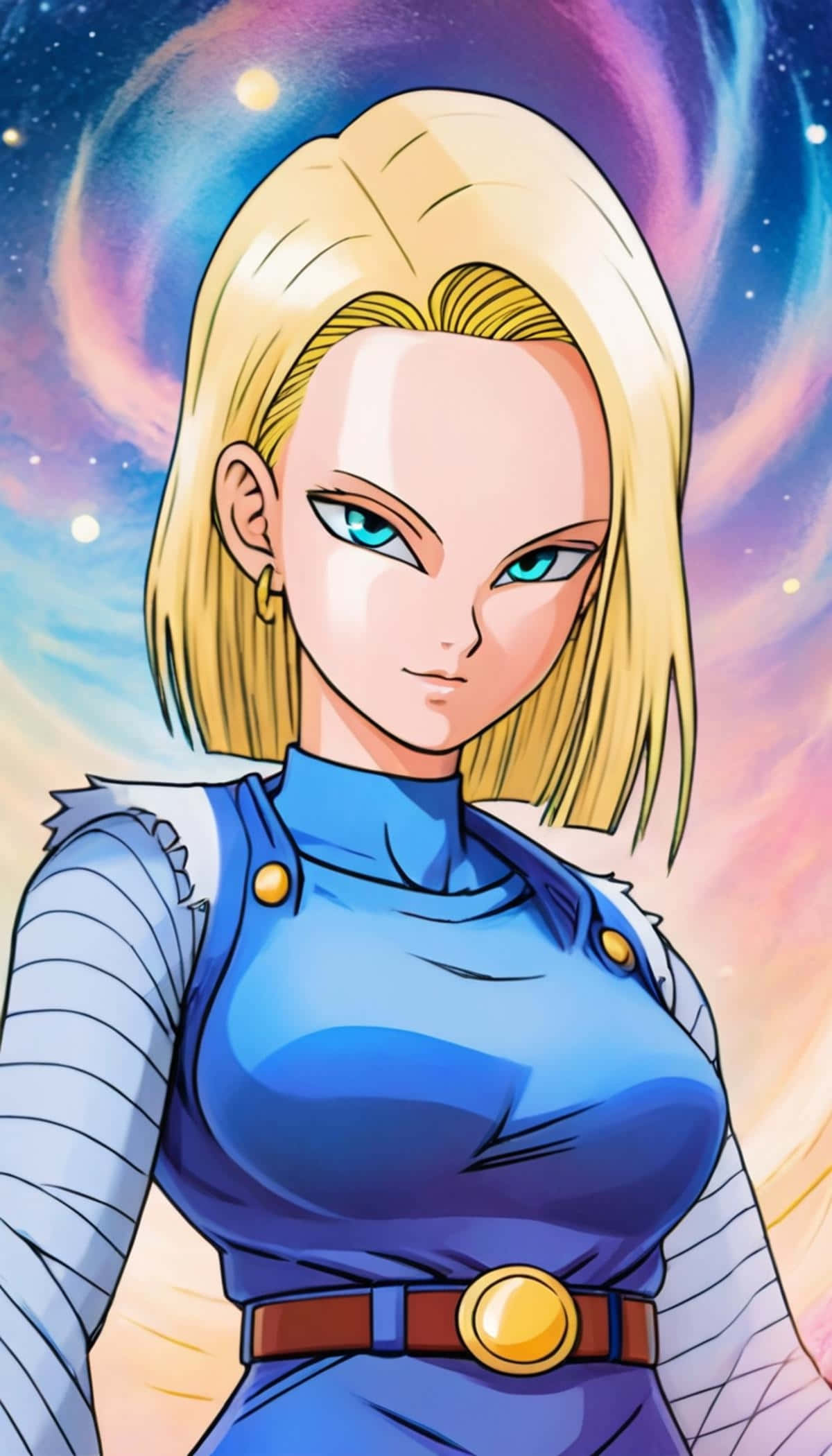 Android 18, blonde, blue eyes, Full HD Phone Wallpaper