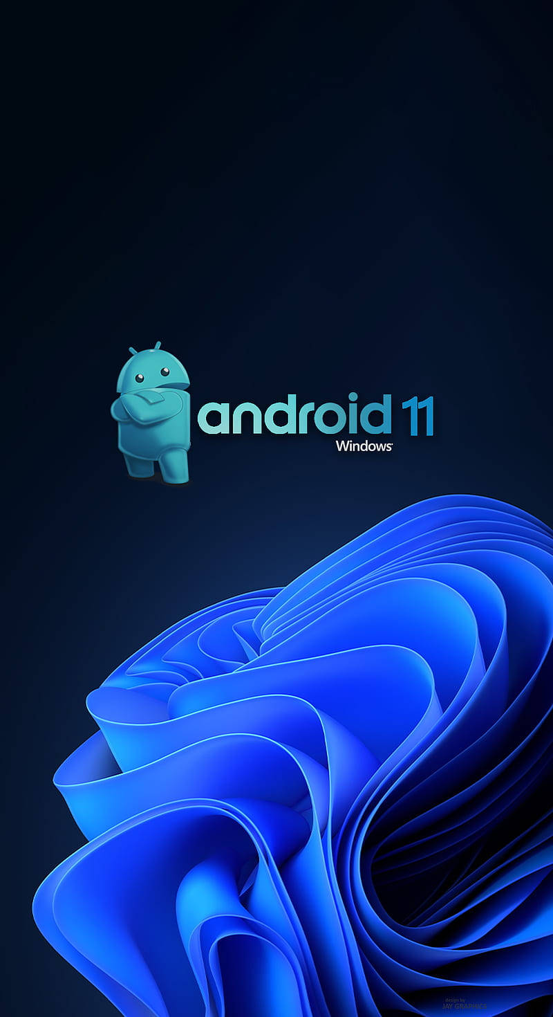 Android 11, blue, abstract waves, HD Phone Wallpaper