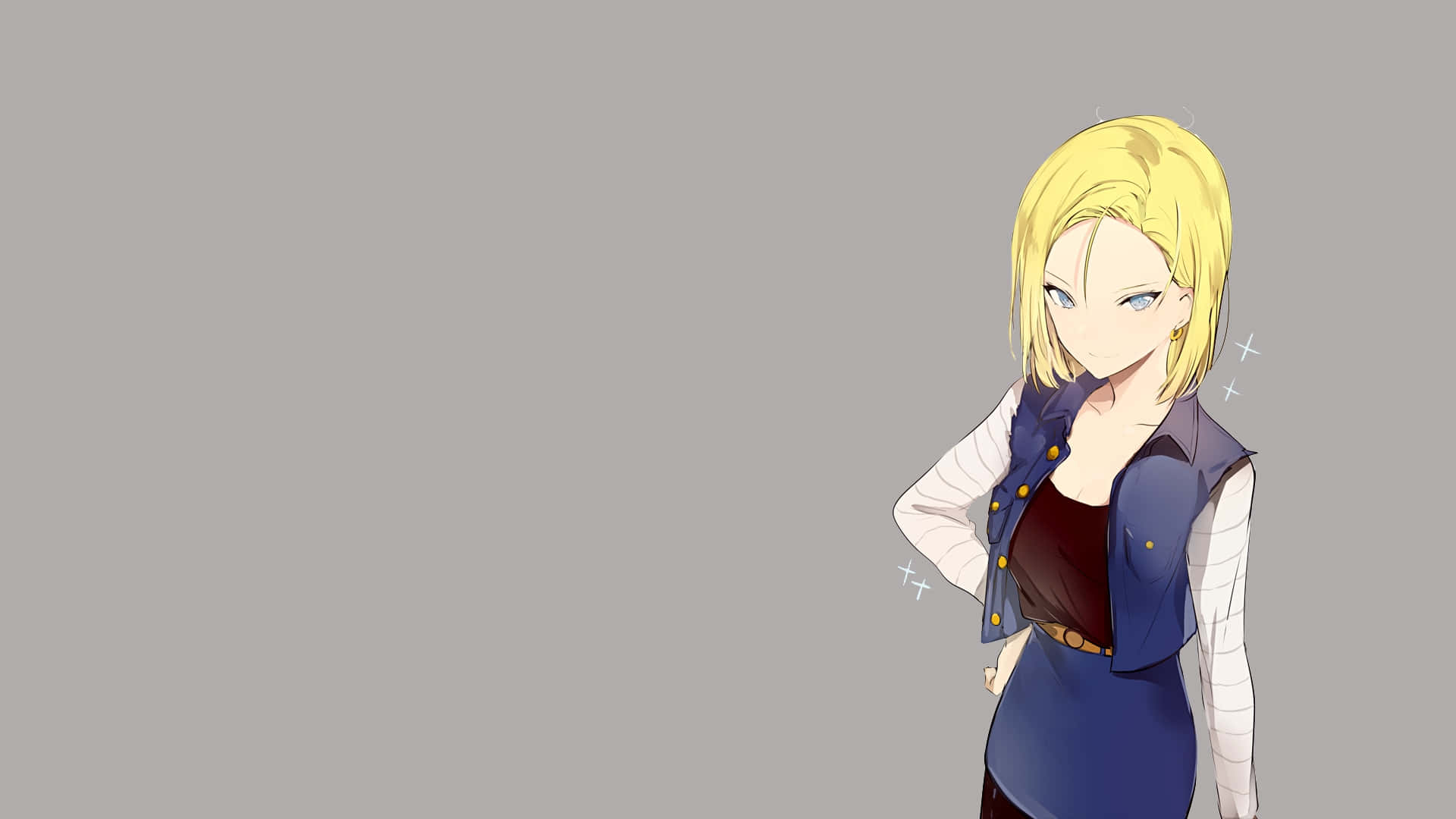Android 18, blonde hair, blue eyes, Full HD Desktop Wallpaper