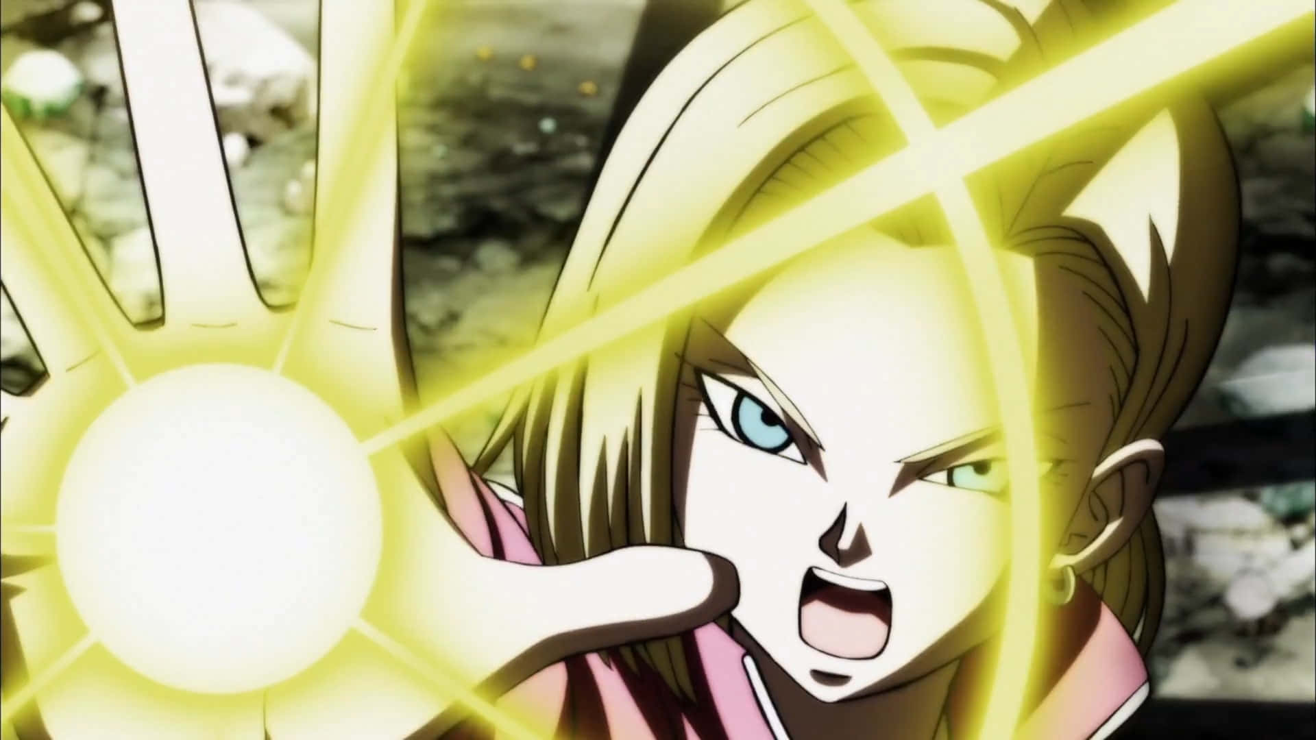 Android 18, blonde hair, blue eyes, Full HD Desktop Wallpaper