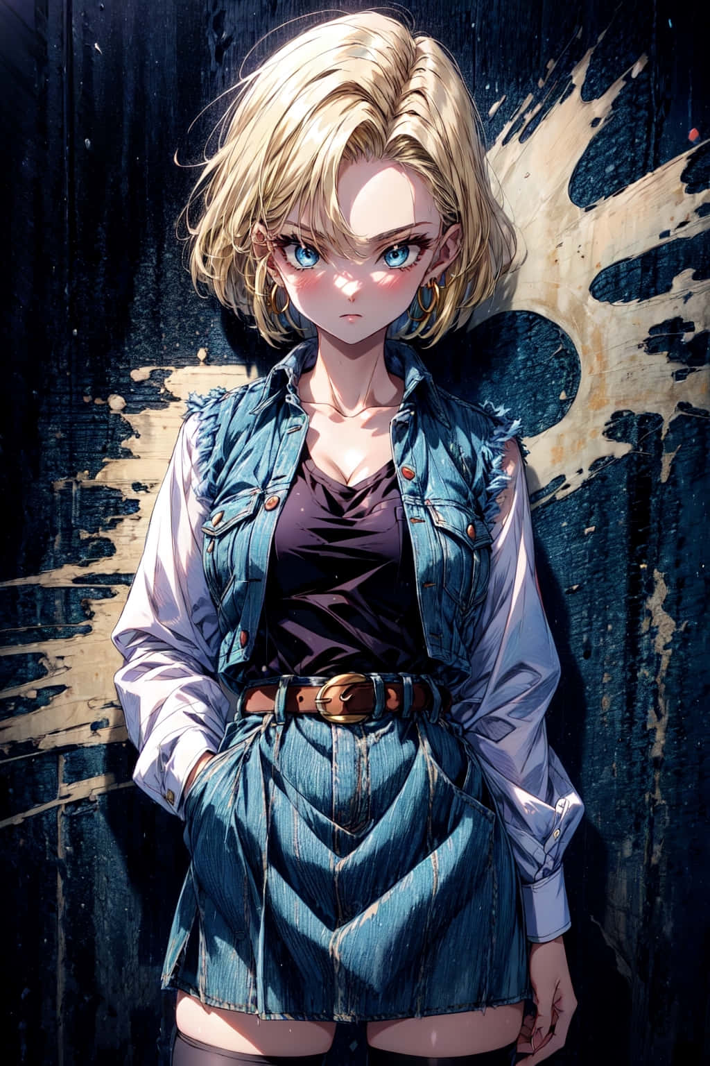 Android 18, blonde anime girl, blue eyes, HD Phone Wallpaper