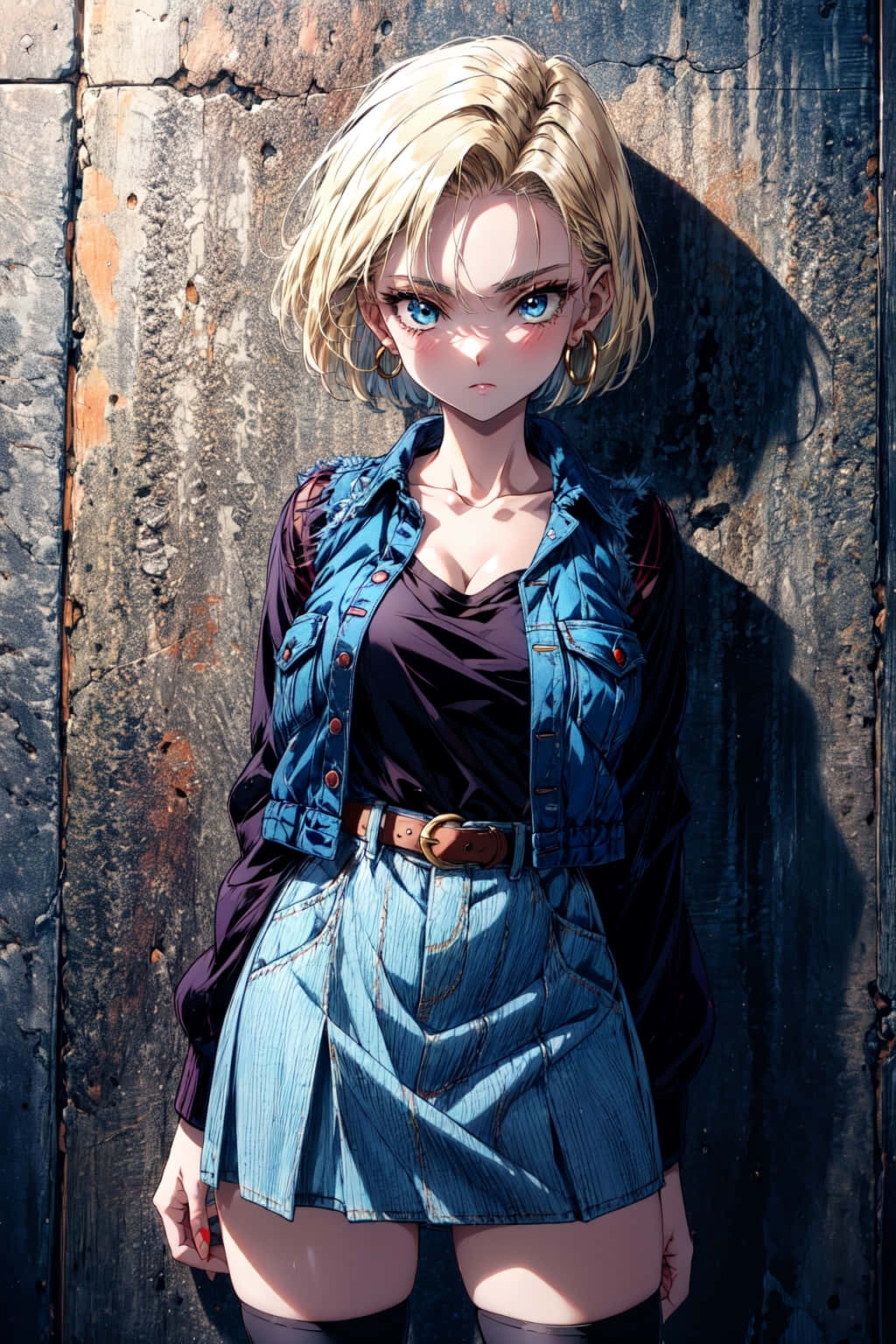 Android 18, blonde anime girl, blue eyes, HD Phone Wallpaper