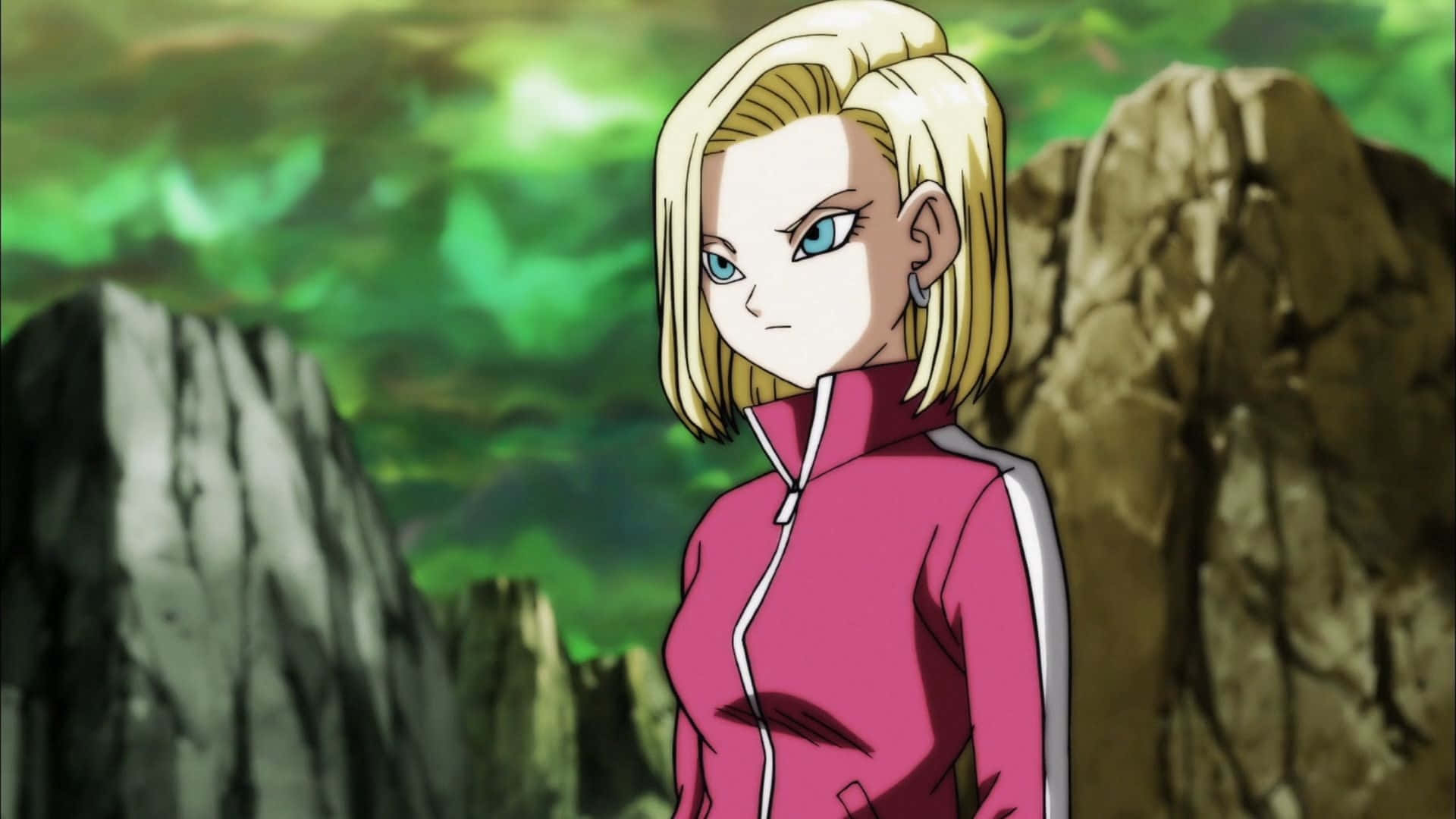 Android 18, blonde hair, blue eyes, Full HD Desktop Wallpaper