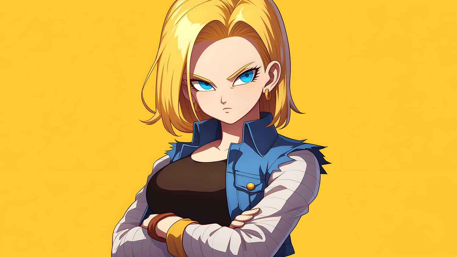 Android 18, blonde hair, blue eyes, HD Desktop Wallpaper
