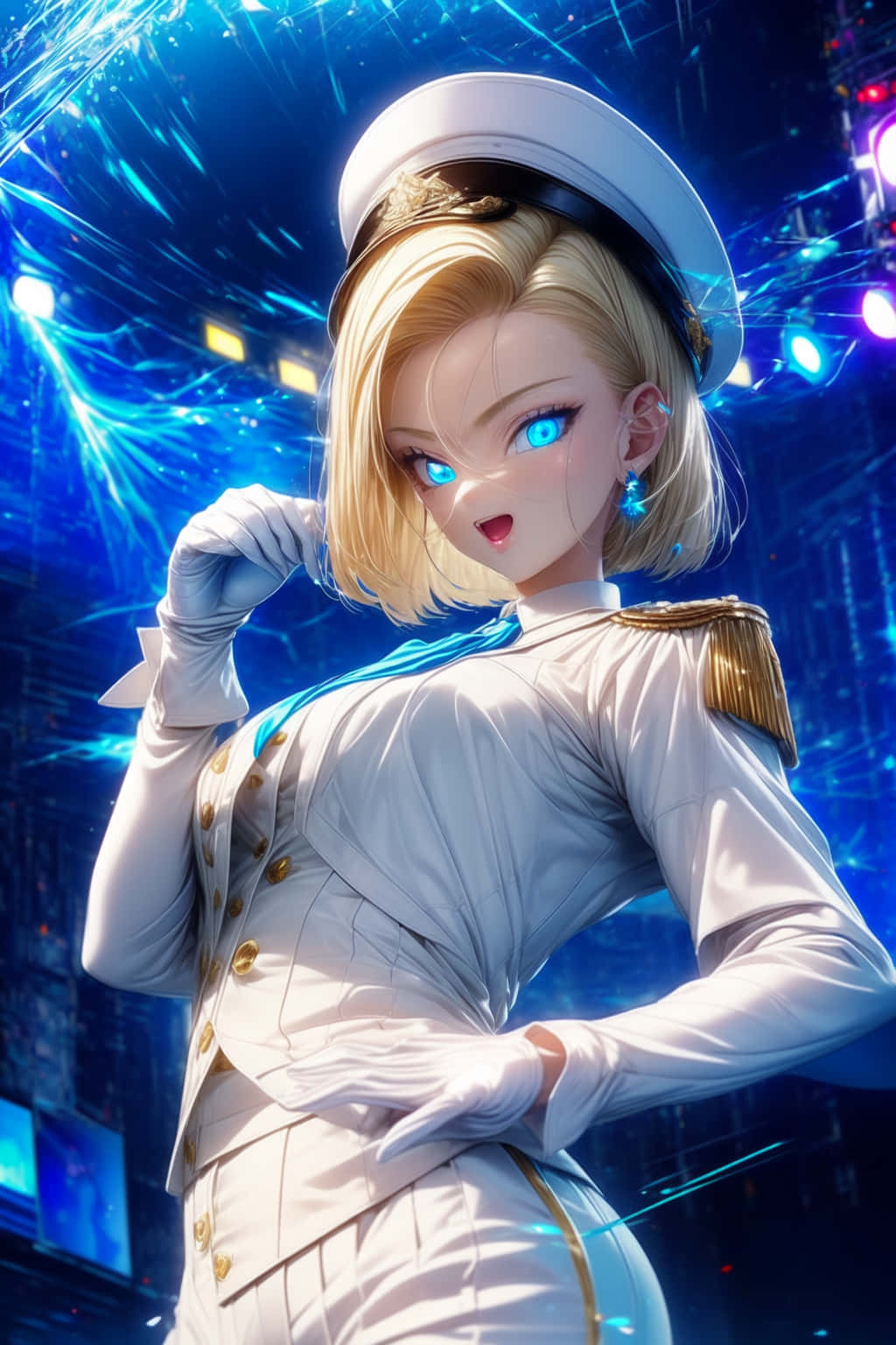 Android 18, cyber sailor uniform, white sailor uniform, HD Phone Wallpaper