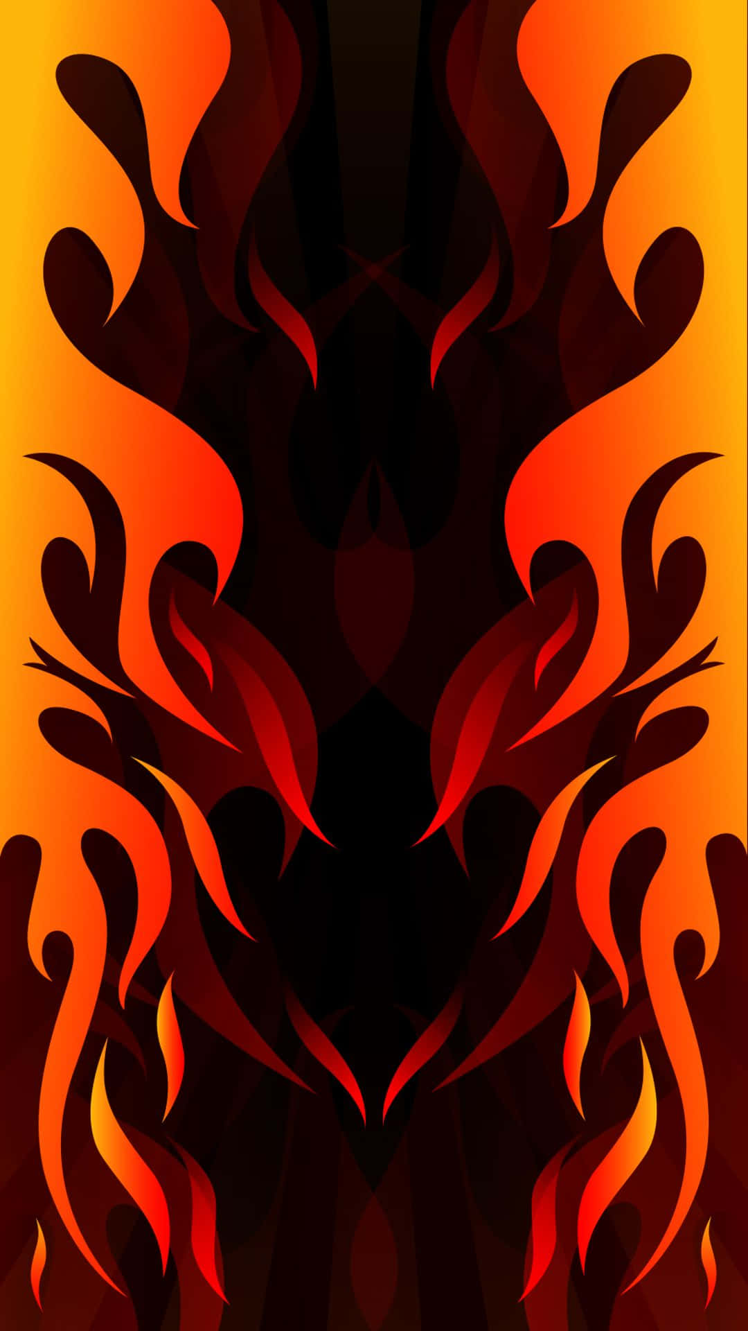 Android Fire, orange, red, Full HD Phone Wallpaper