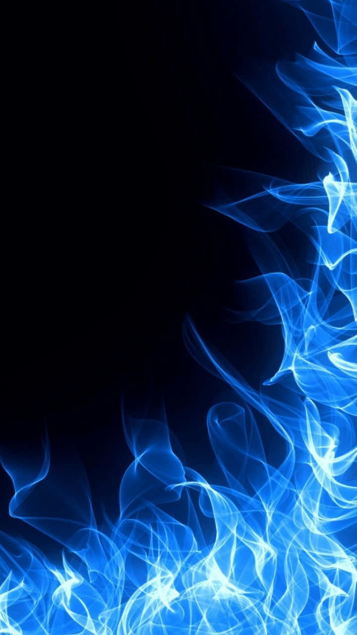 Android Fire, blue, electric blue flames, HD Phone Wallpaper
