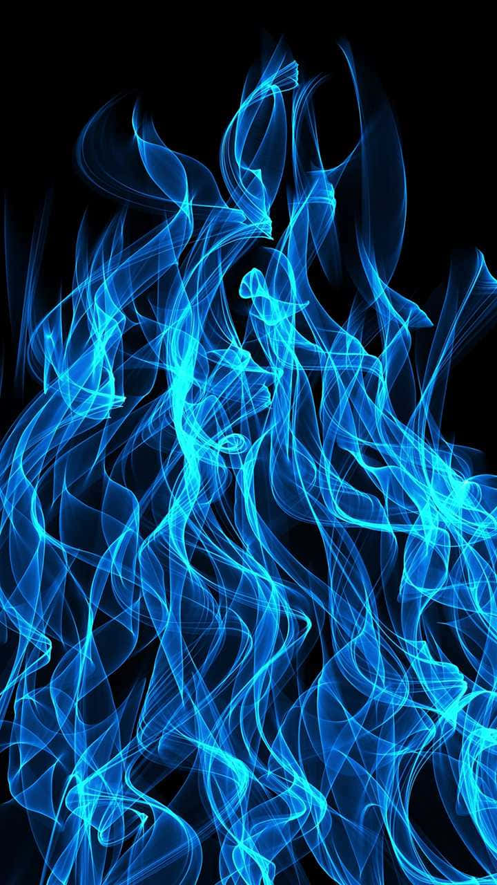 Android Fire, electric blue, black void, HD Phone Wallpaper
