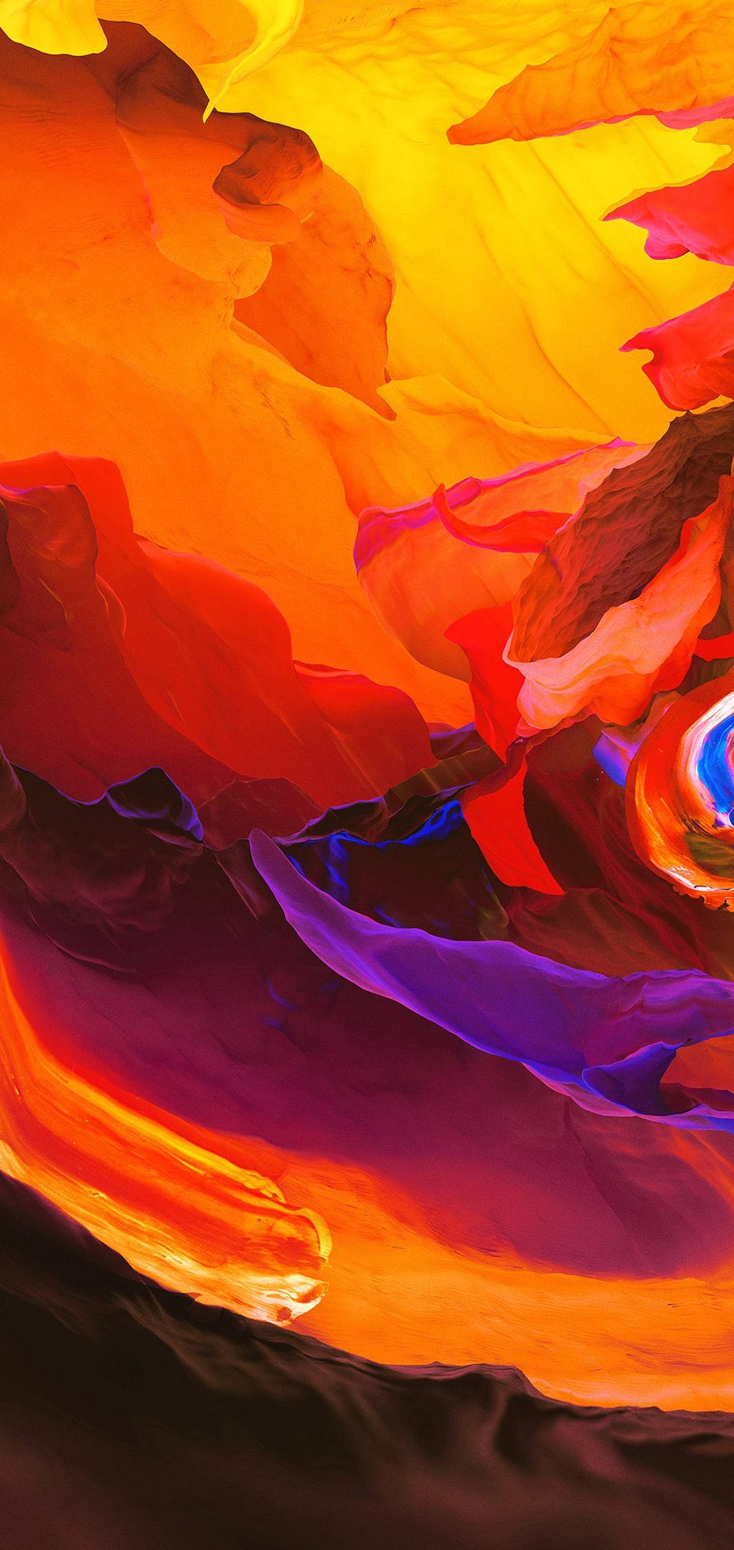 4K, Android, Fiery Mountain, Full HD Phone Wallpaper