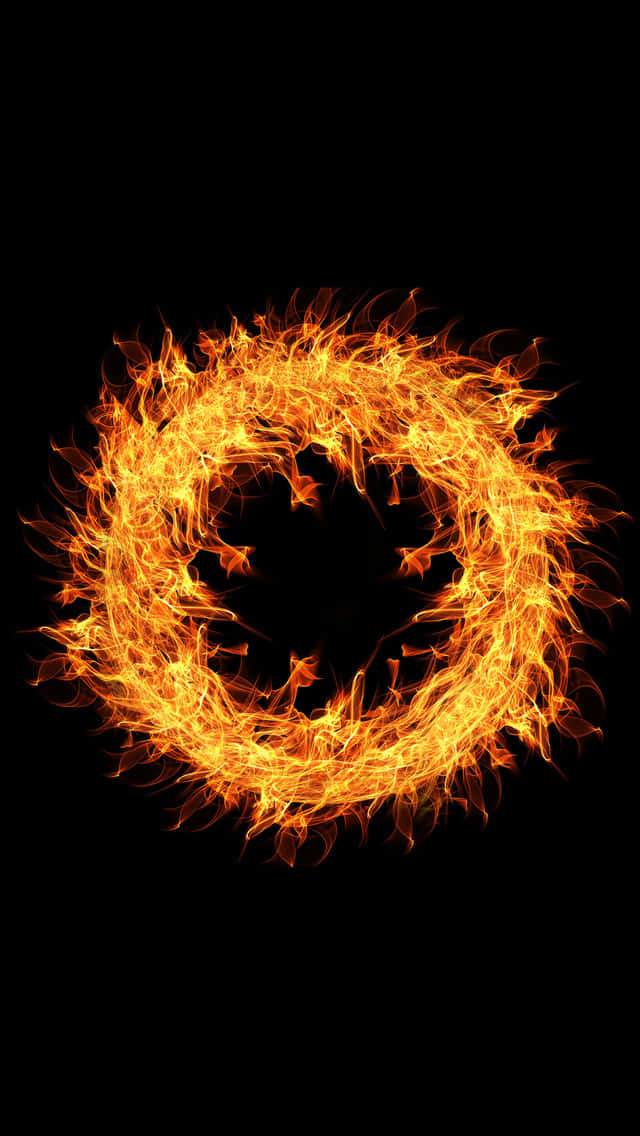 Android Fire, Red, fiery ring, SD Phone Wallpaper