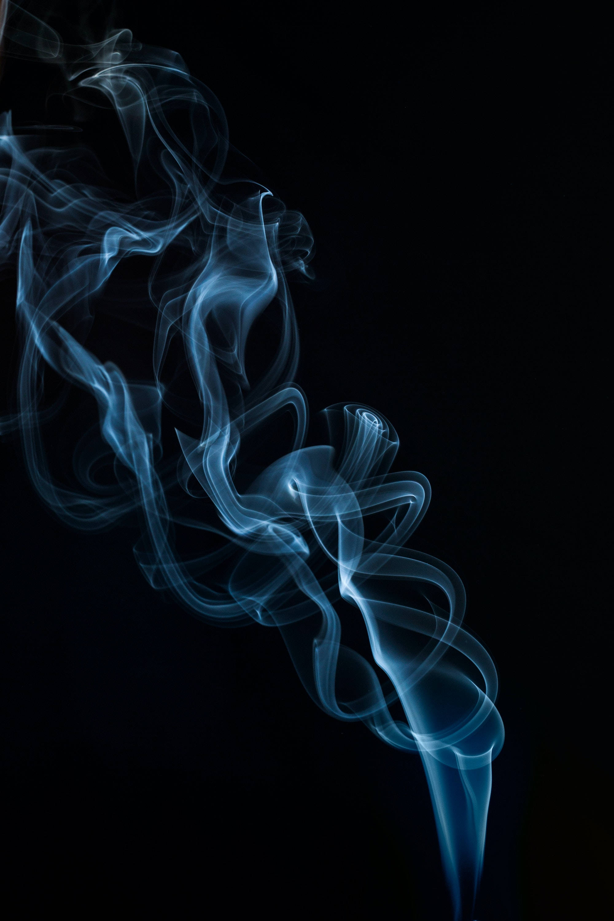 Android, blue smoke, smoky vapor, 2K Phone Wallpaper