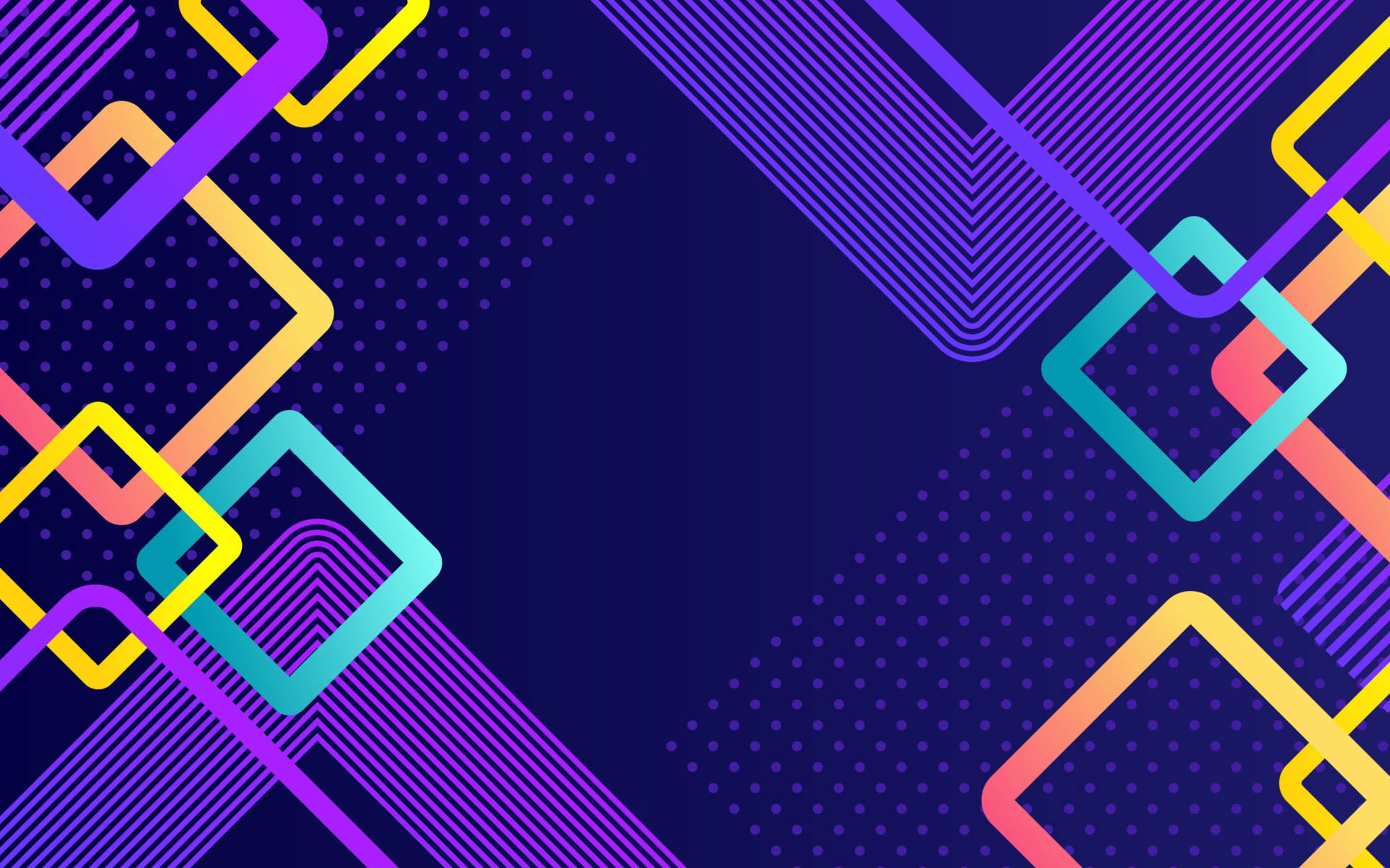abstract squares, neon hues, deep purple dotted background, Full HD Desktop Wallpaper