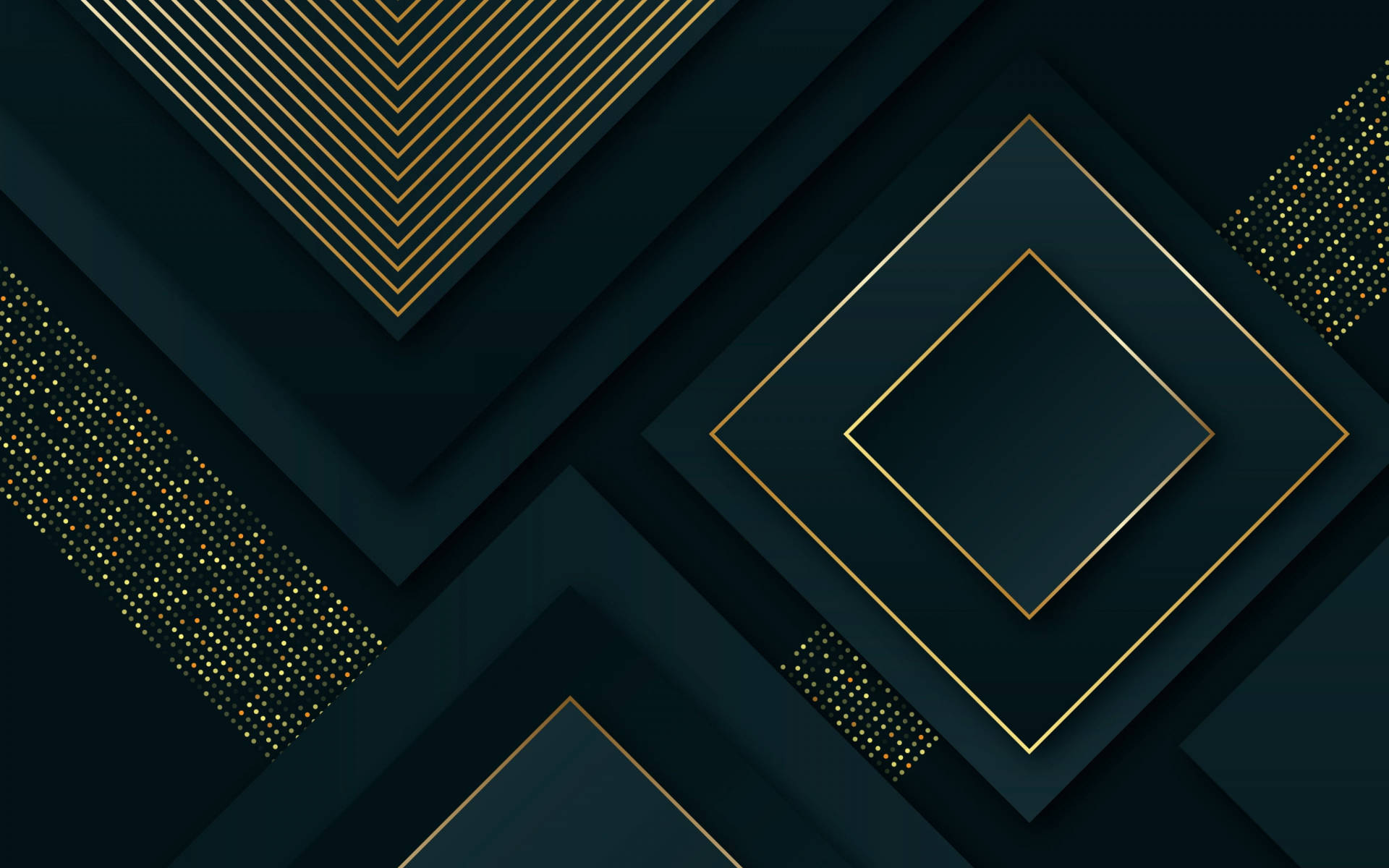 deep teal, gold, geometric, Full HD Desktop Wallpaper