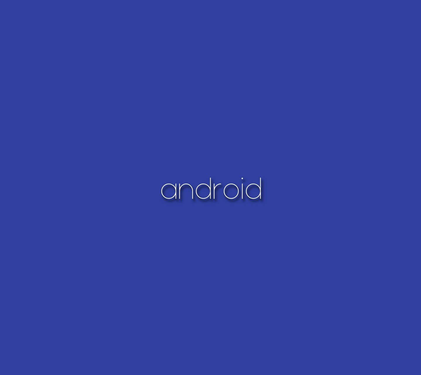 android, white lowercase letters, solid royal blue background, HD Desktop Wallpaper