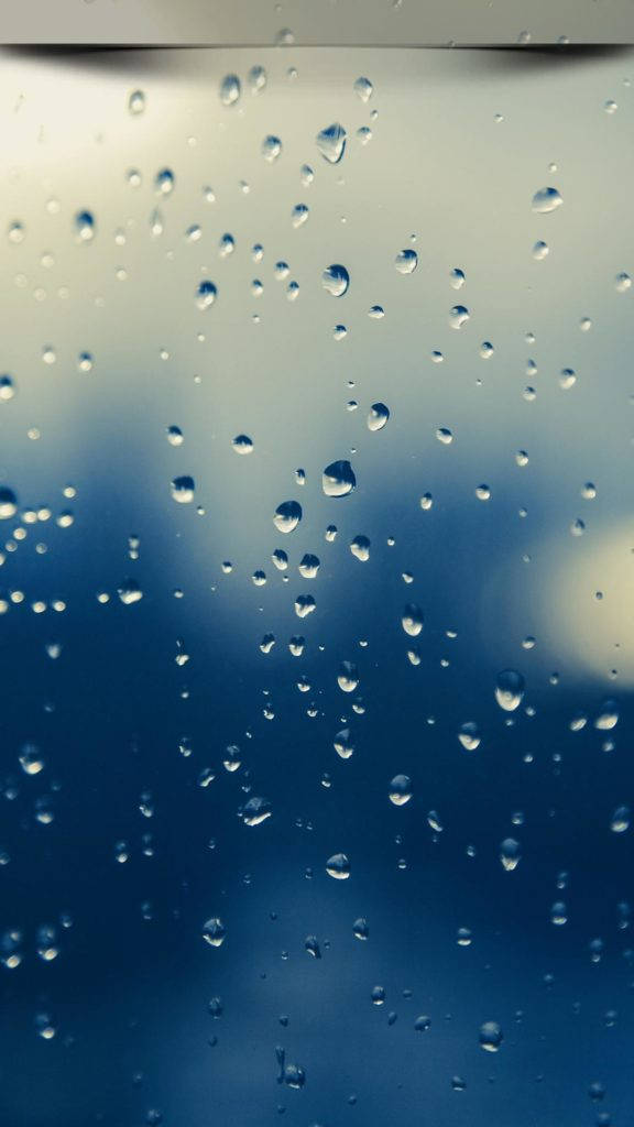 glass surface, raindrops, blue sky, SD Phone Wallpaper