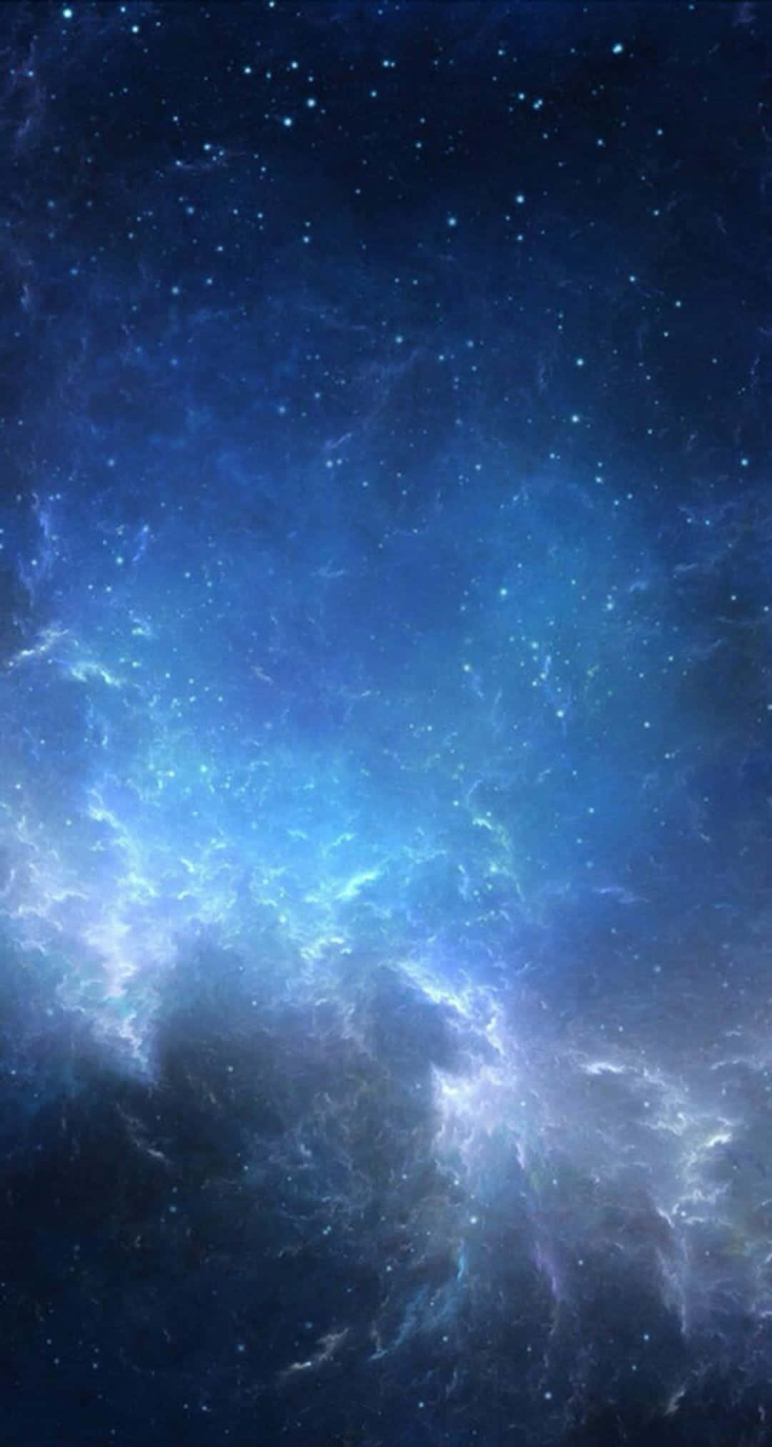Android Space, cosmic nebula, glowing blue and white gases, Full HD Phone Wallpaper