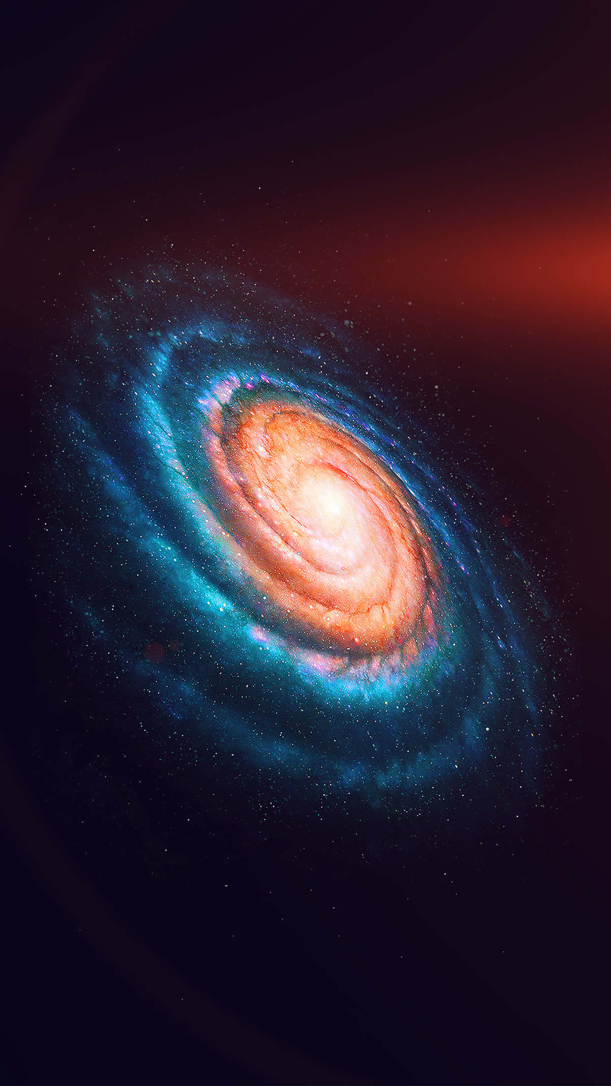Android, spiral galaxy, glowing orange core, Full HD Phone Wallpaper