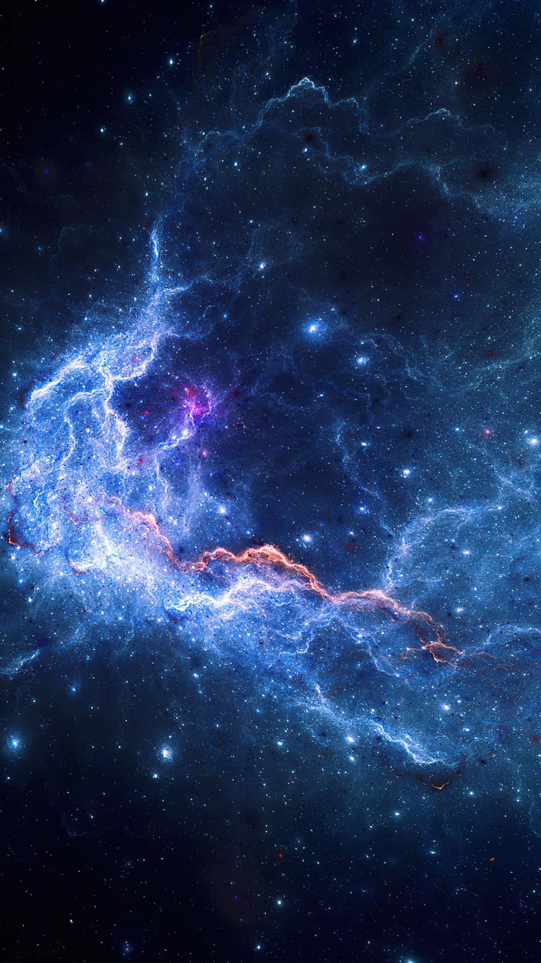 Android Space, cosmic nebula, electric blue, Full HD Phone Wallpaper