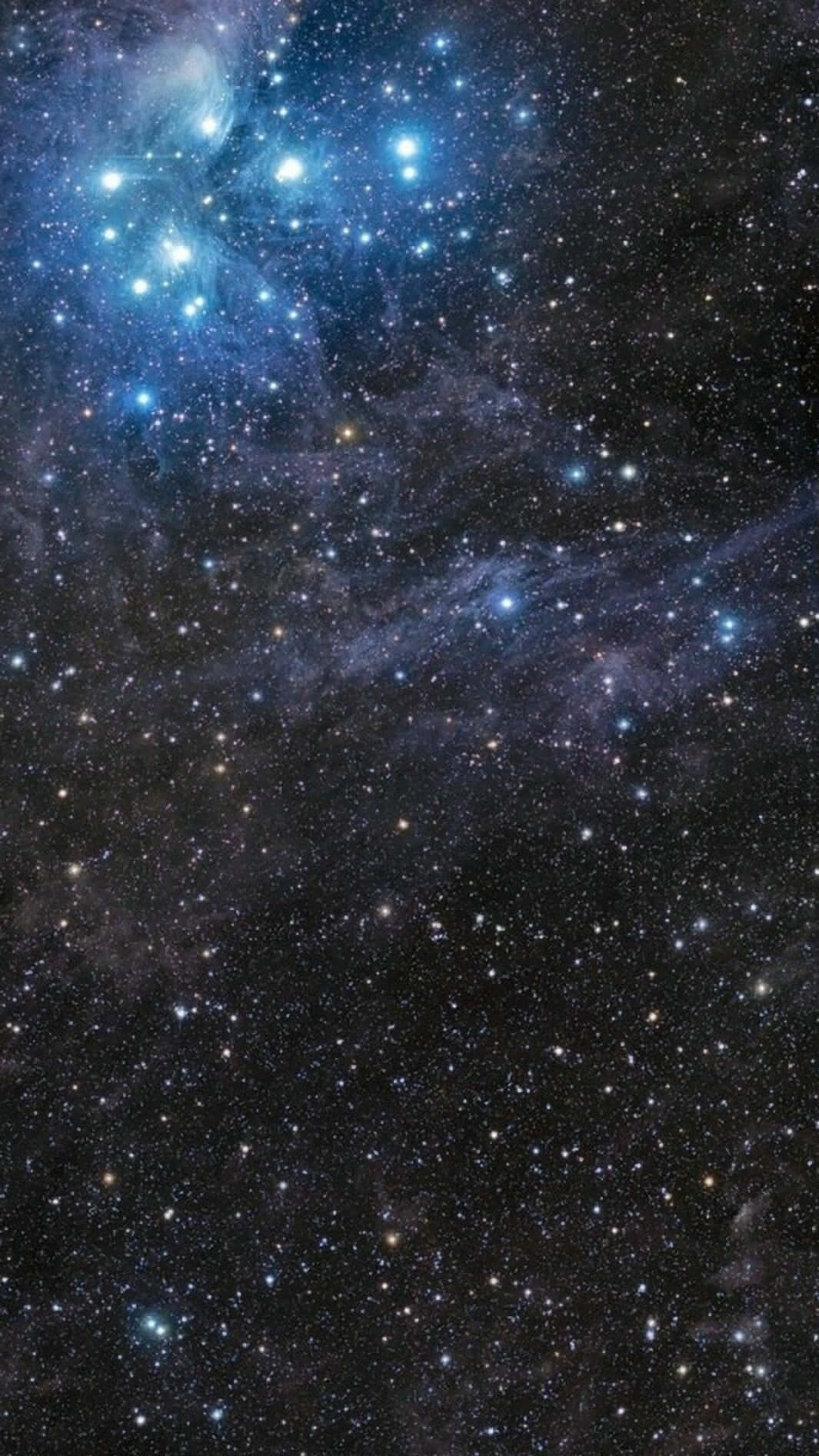 Android Space, starfield, glowing blue nebulae, HD Phone Wallpaper