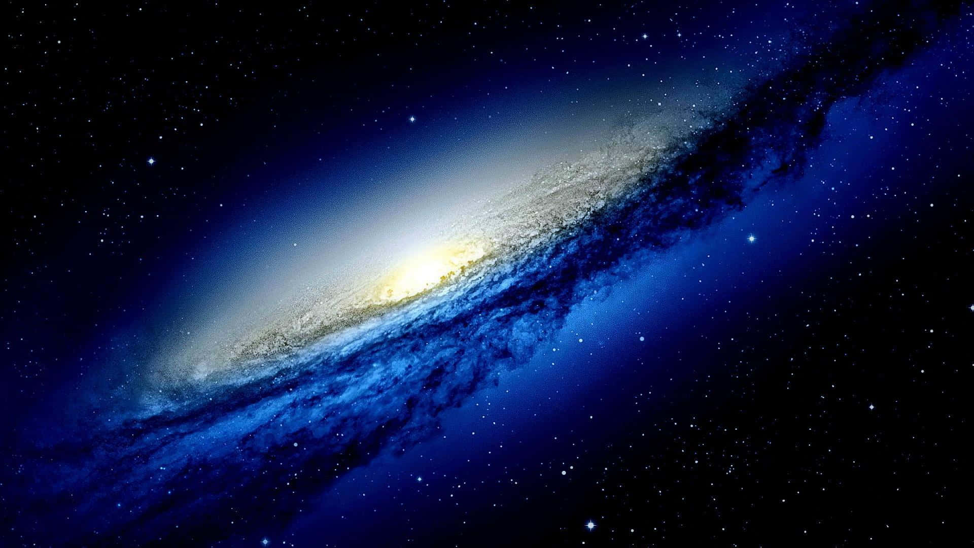 Android Space, spiral galaxy, blue and gold hues, Full HD Desktop Wallpaper