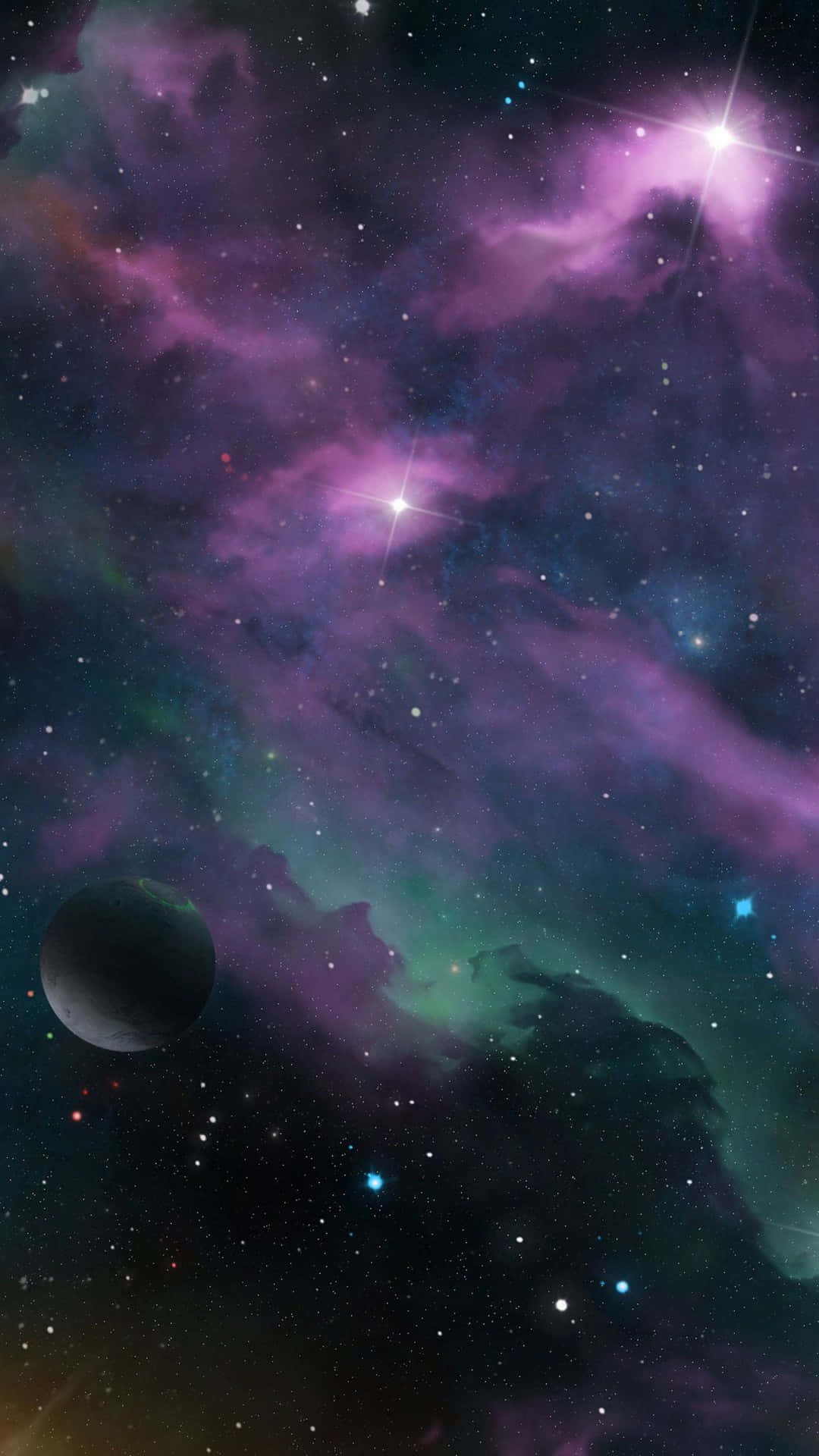 Android Space, cosmic nebula, vibrant purples, Full HD Phone Wallpaper