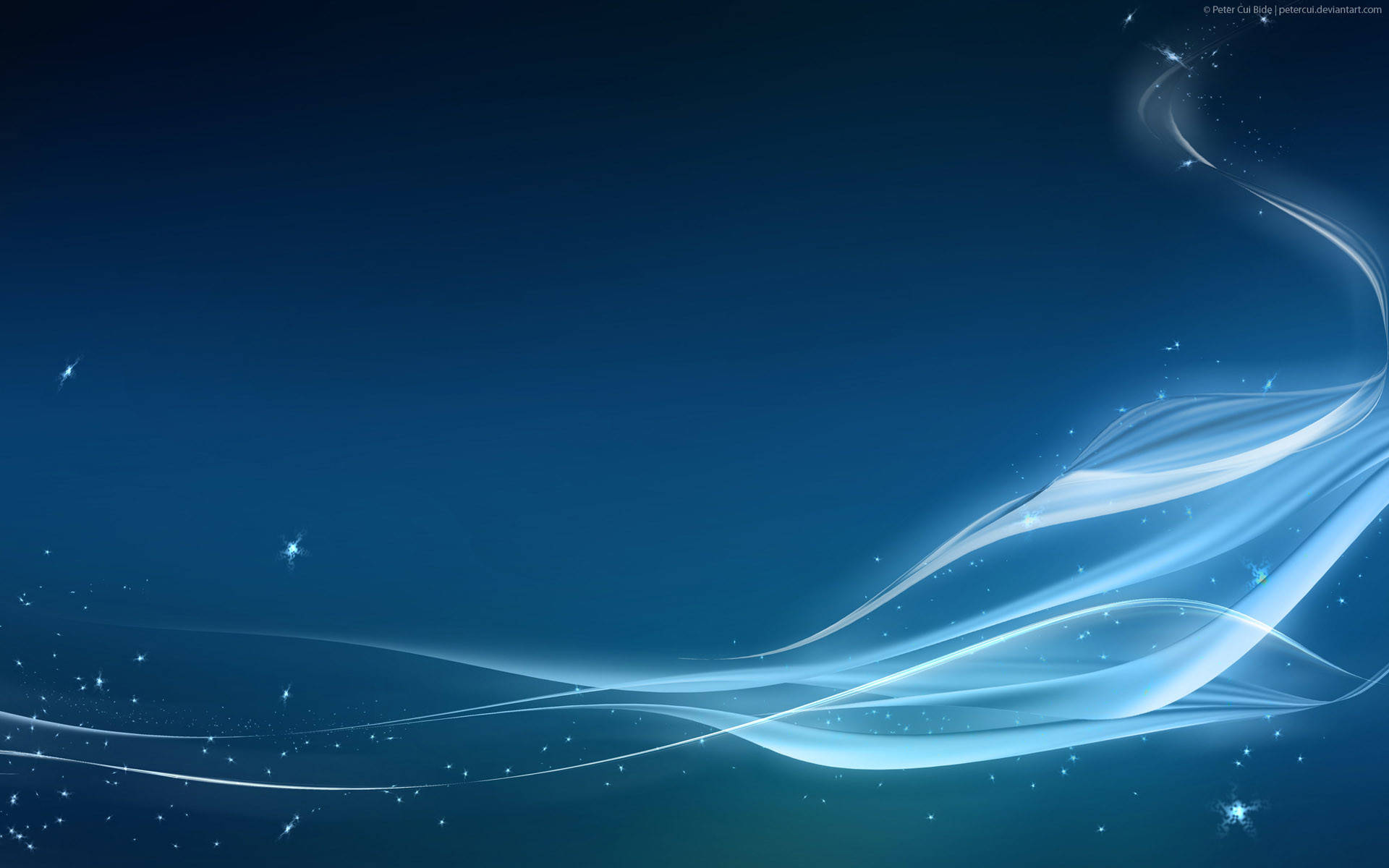 abstract aurora, ethereal blue ribbons, deep oceanic background, Full HD Desktop Wallpaper