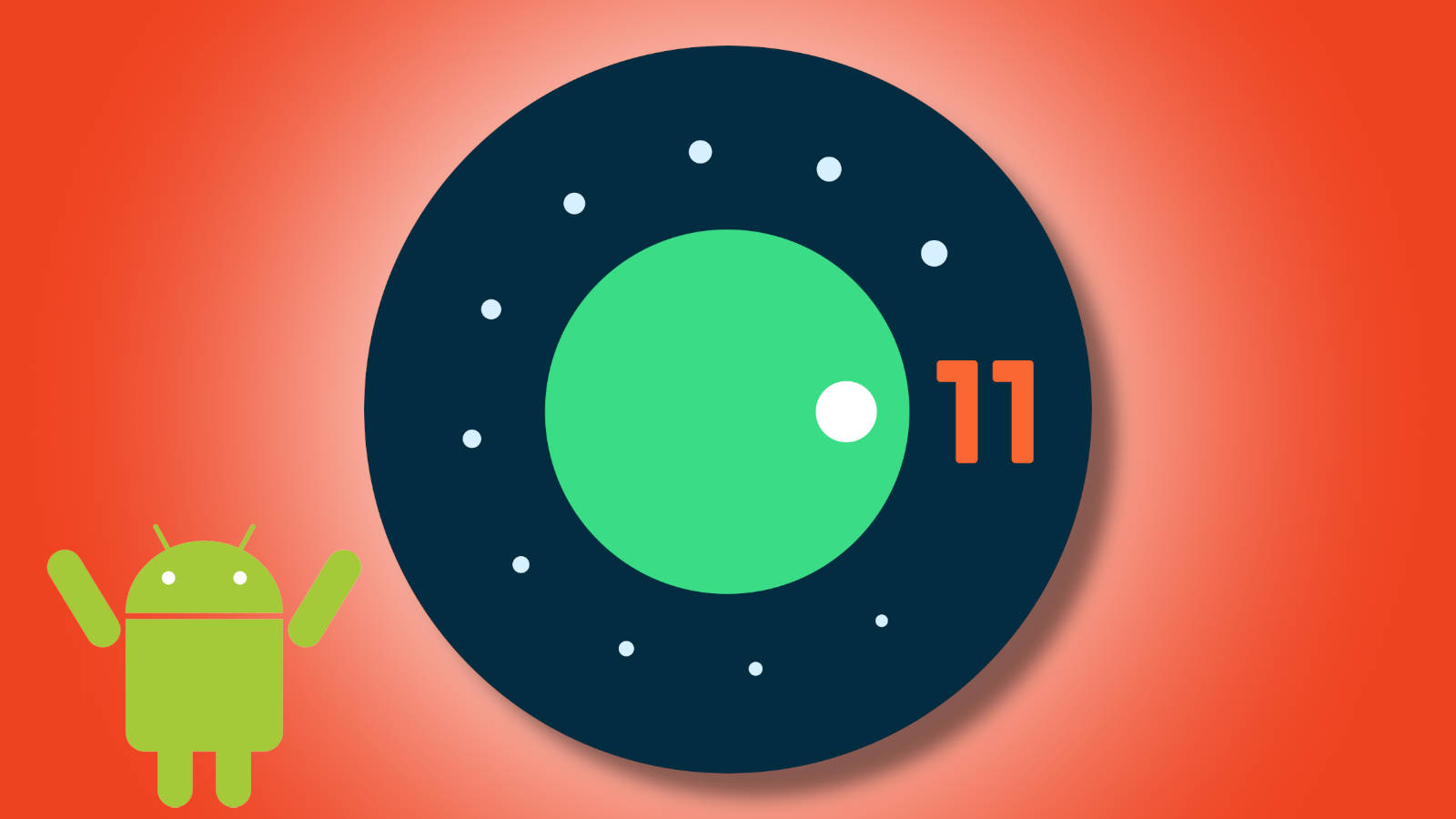 Android 11, mascot, green, HD Desktop Wallpaper