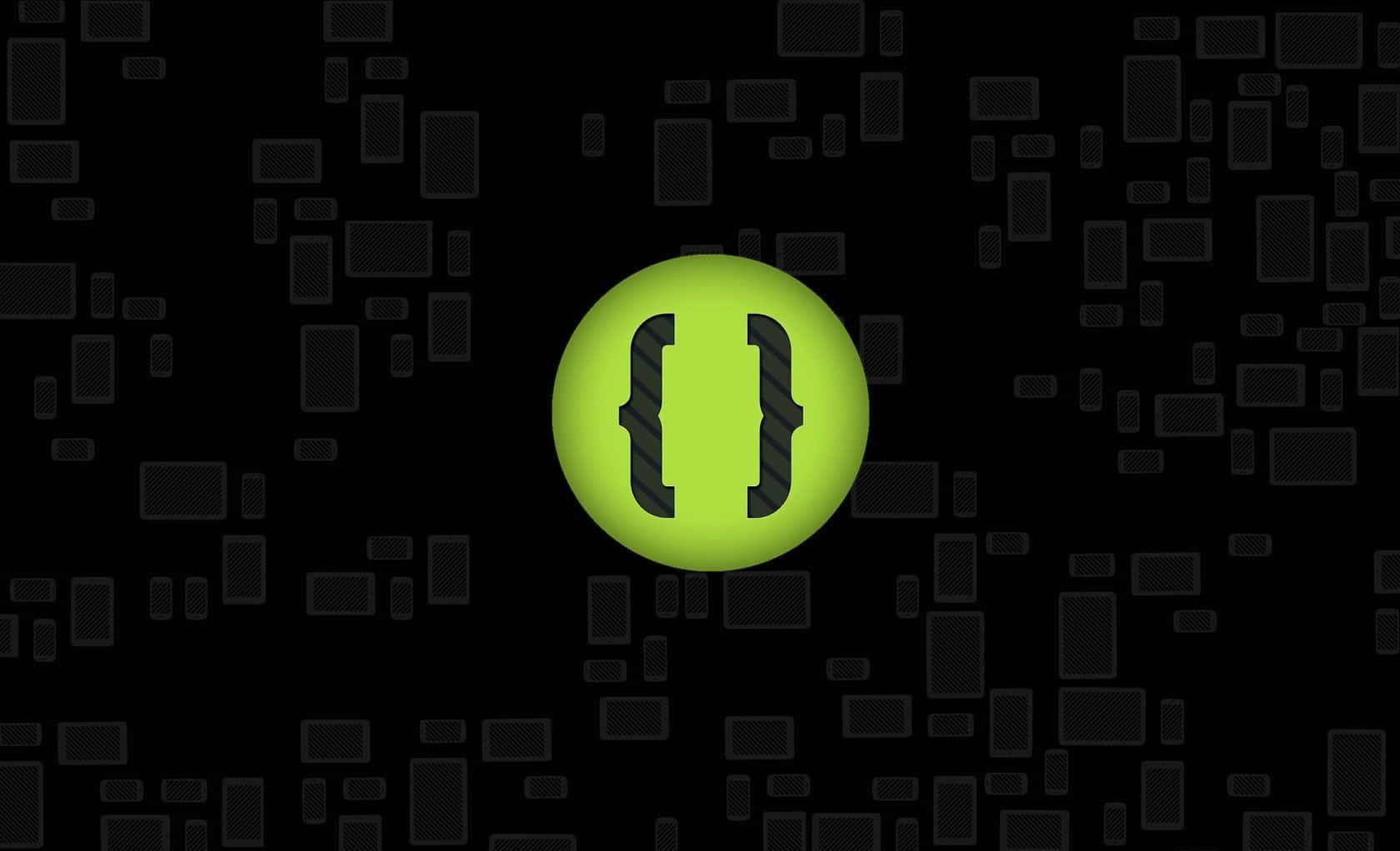 Android Computer, lime green, black curly braces, HD Desktop Wallpaper