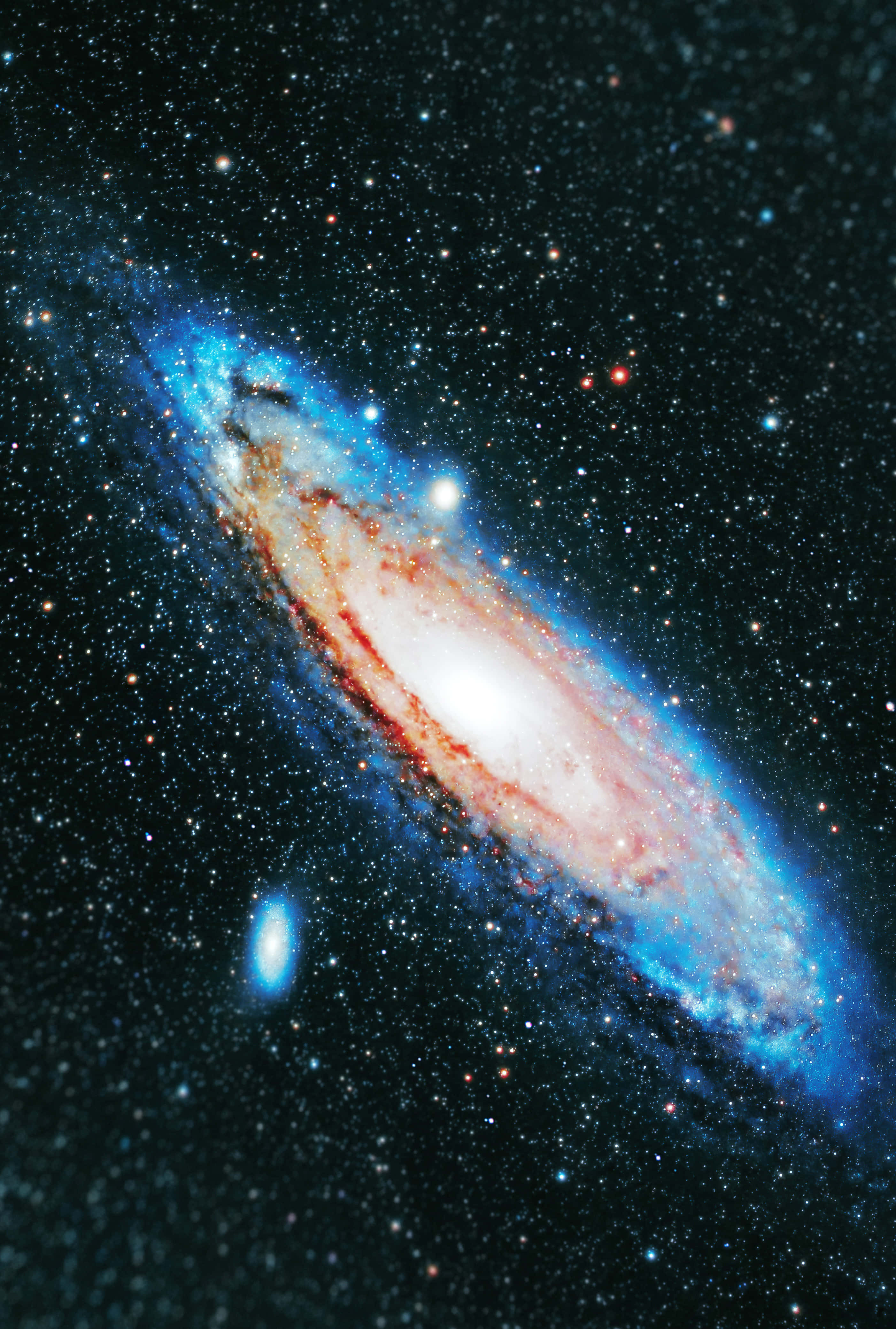 Andromeda Galaxy, 4K, blue arms, 4K Phone Wallpaper