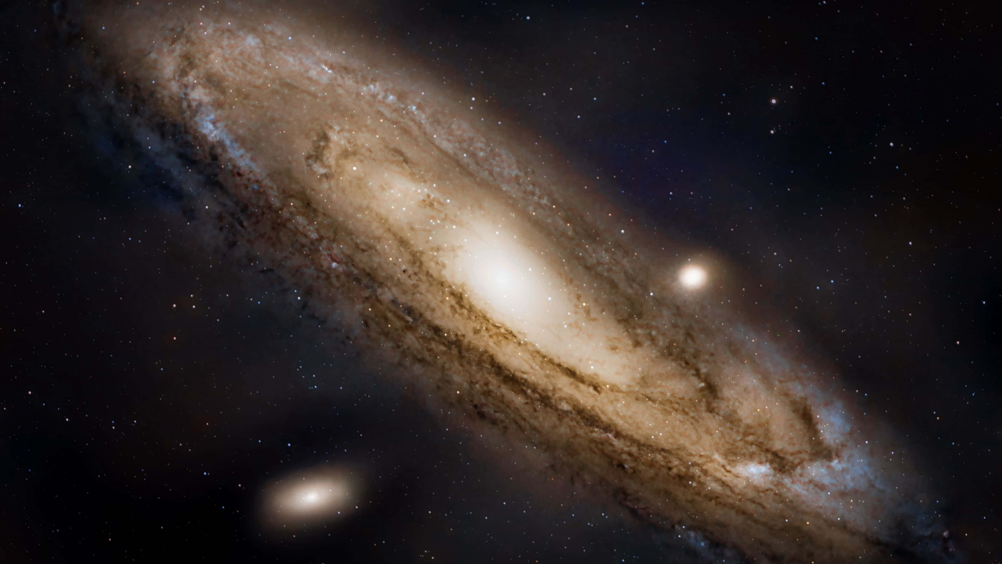 Andromeda Galaxy, spiral galaxy, glowing arms, 4K Desktop Wallpaper