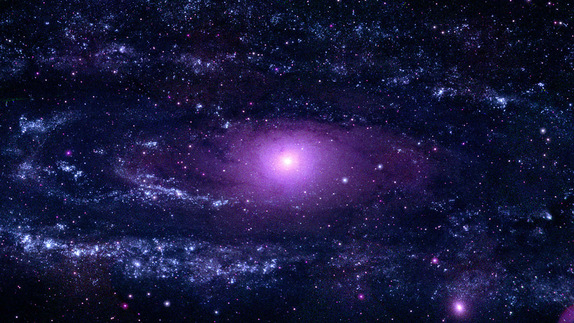 Andromeda Galaxy, purple galaxy, vibrant purple and blue hues, Full HD Desktop Wallpaper