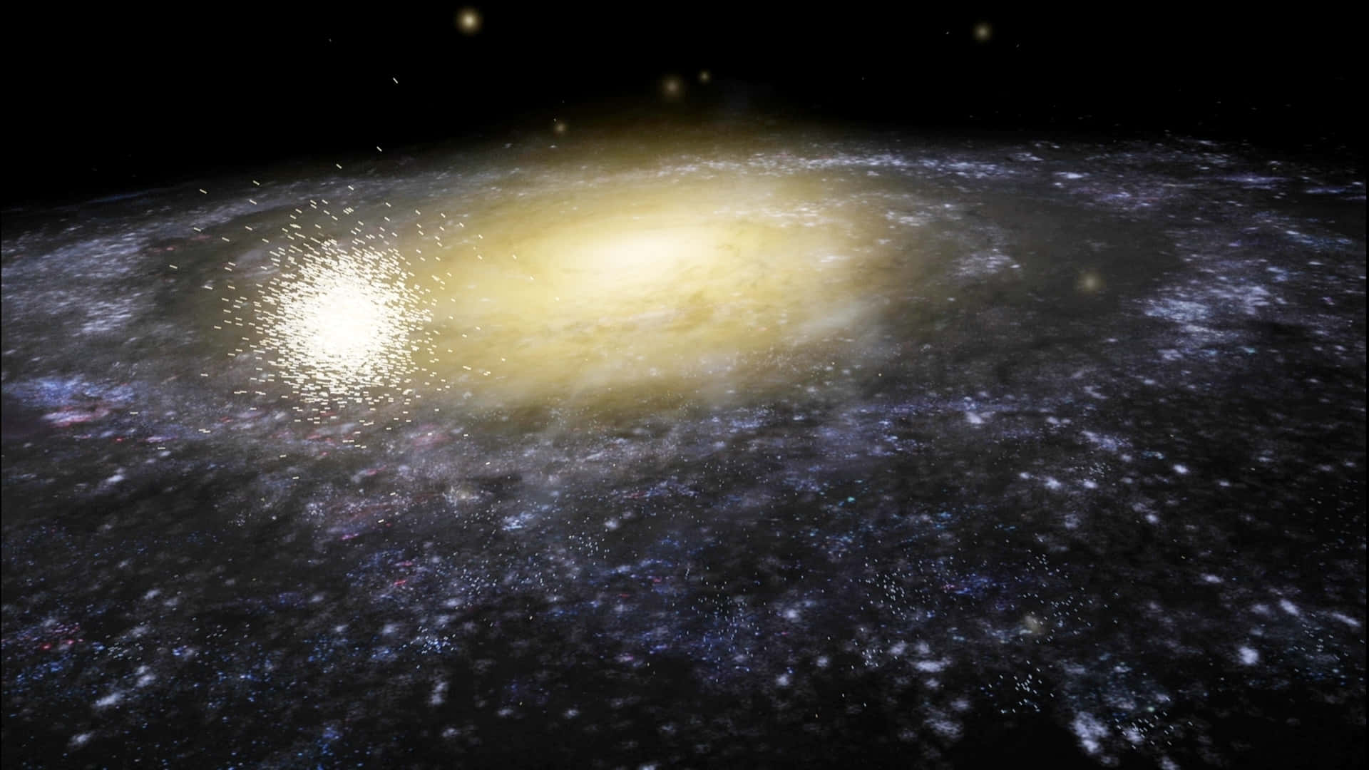 Andromeda Galaxy 4K, yellow star, golden core, Full HD Desktop Wallpaper