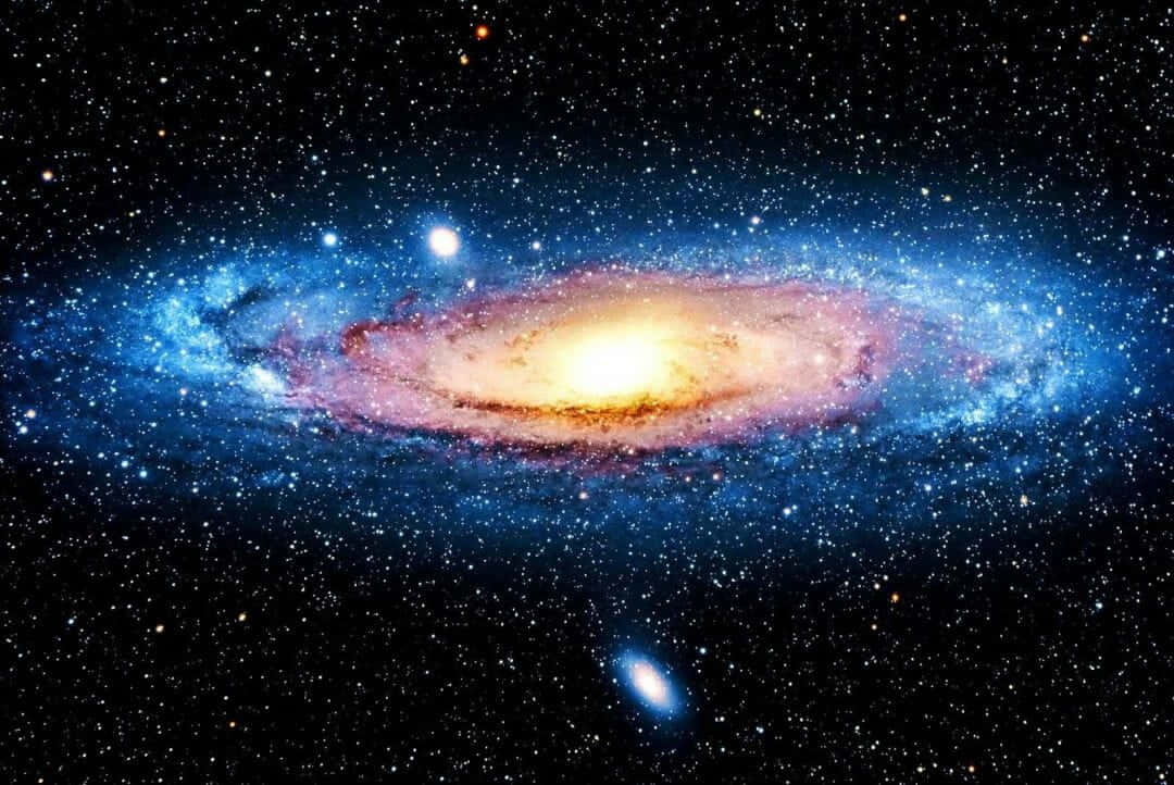 Andromeda Galaxy, 4K, glowing yellow core, SD Desktop Wallpaper