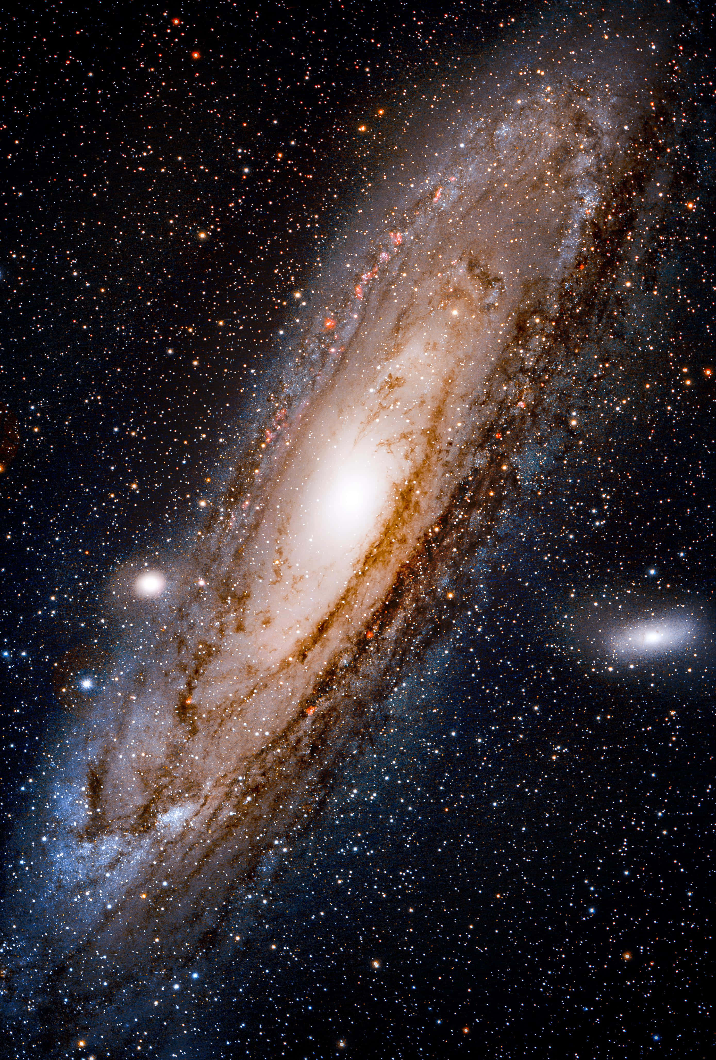 Andromeda Galaxy, 4K resolution, golden hues, 4K Phone Wallpaper